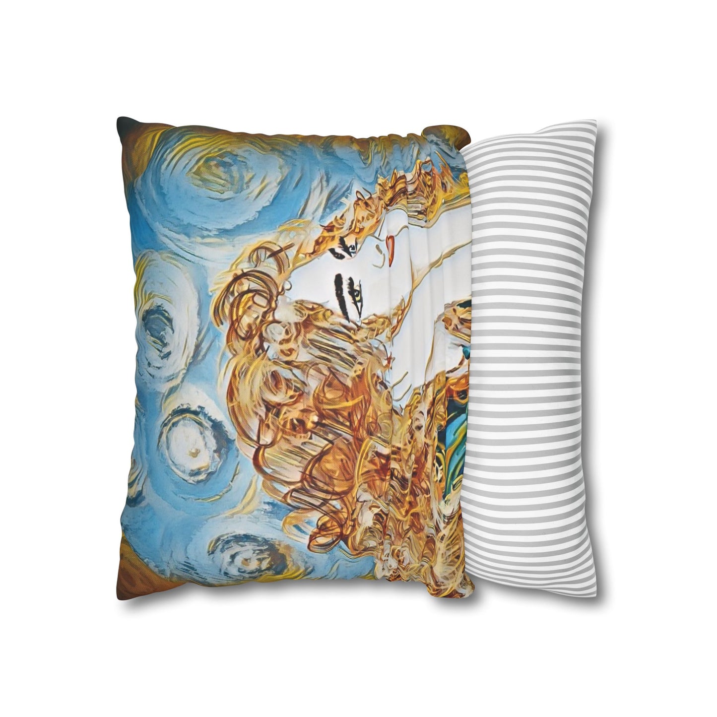 Square Pillowcase - Modern Art Portrait Watercolour Design