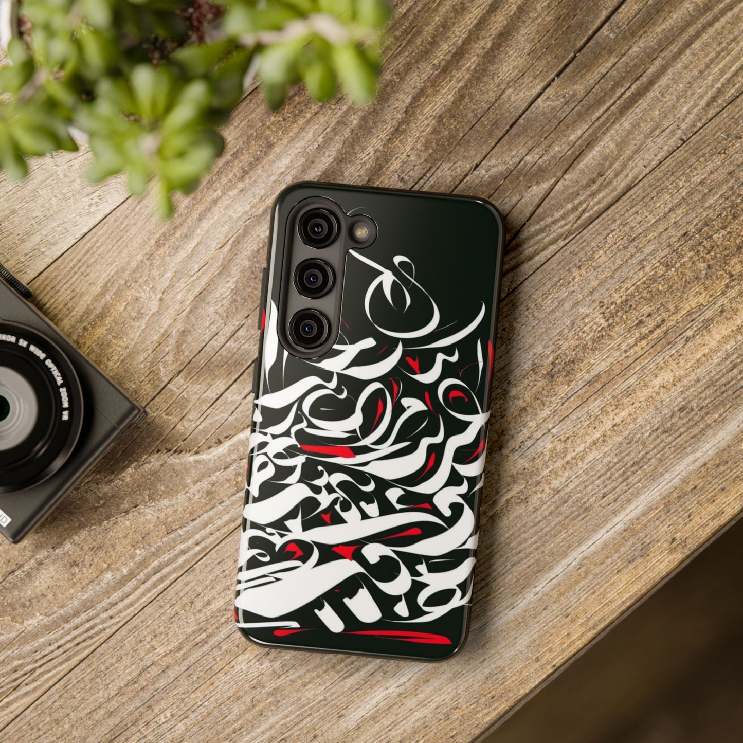 Phone Case Calligraphy Red Black White Tough Phone Case