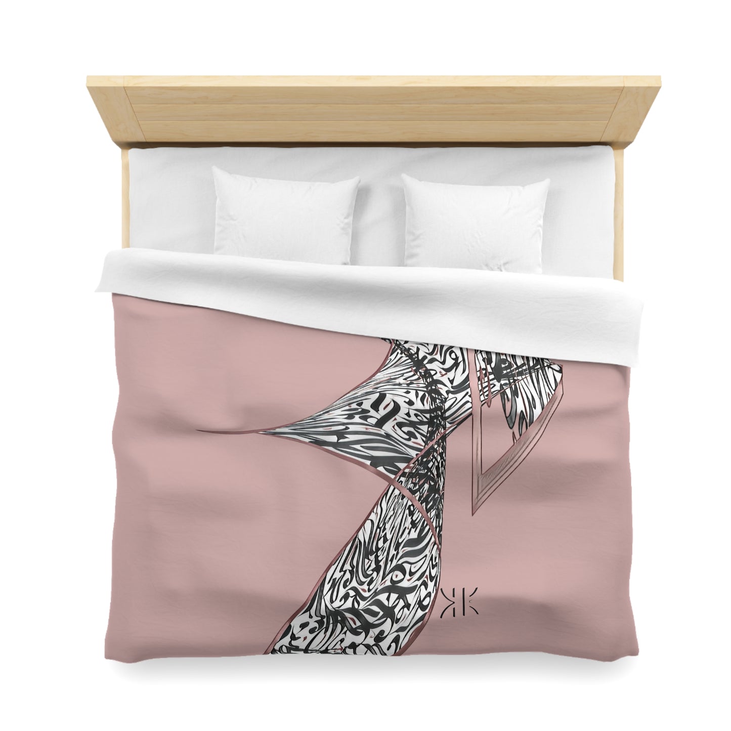 Kalli K Serenity Microfiber Duvet Cover – Elegant Modern Calligraphy design for your Bedrooms