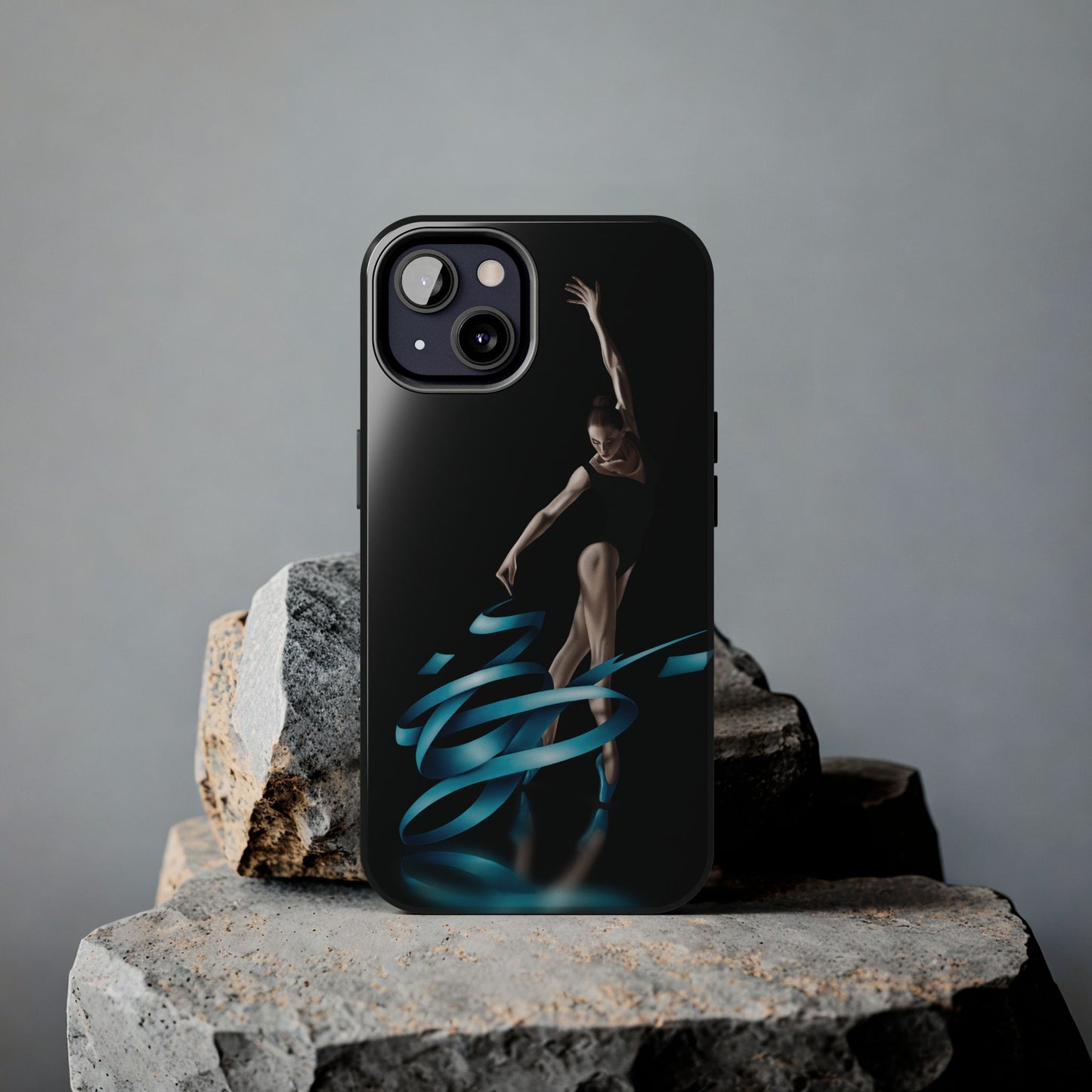 Phone Case Ballerina with Blue Ribbon Persian Calligraphy Design