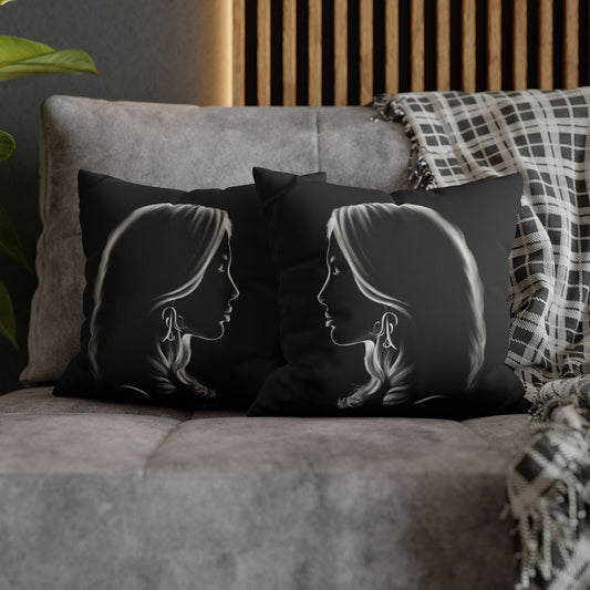 Square Pillowcase - Modern Art Portrait Watercolour Design