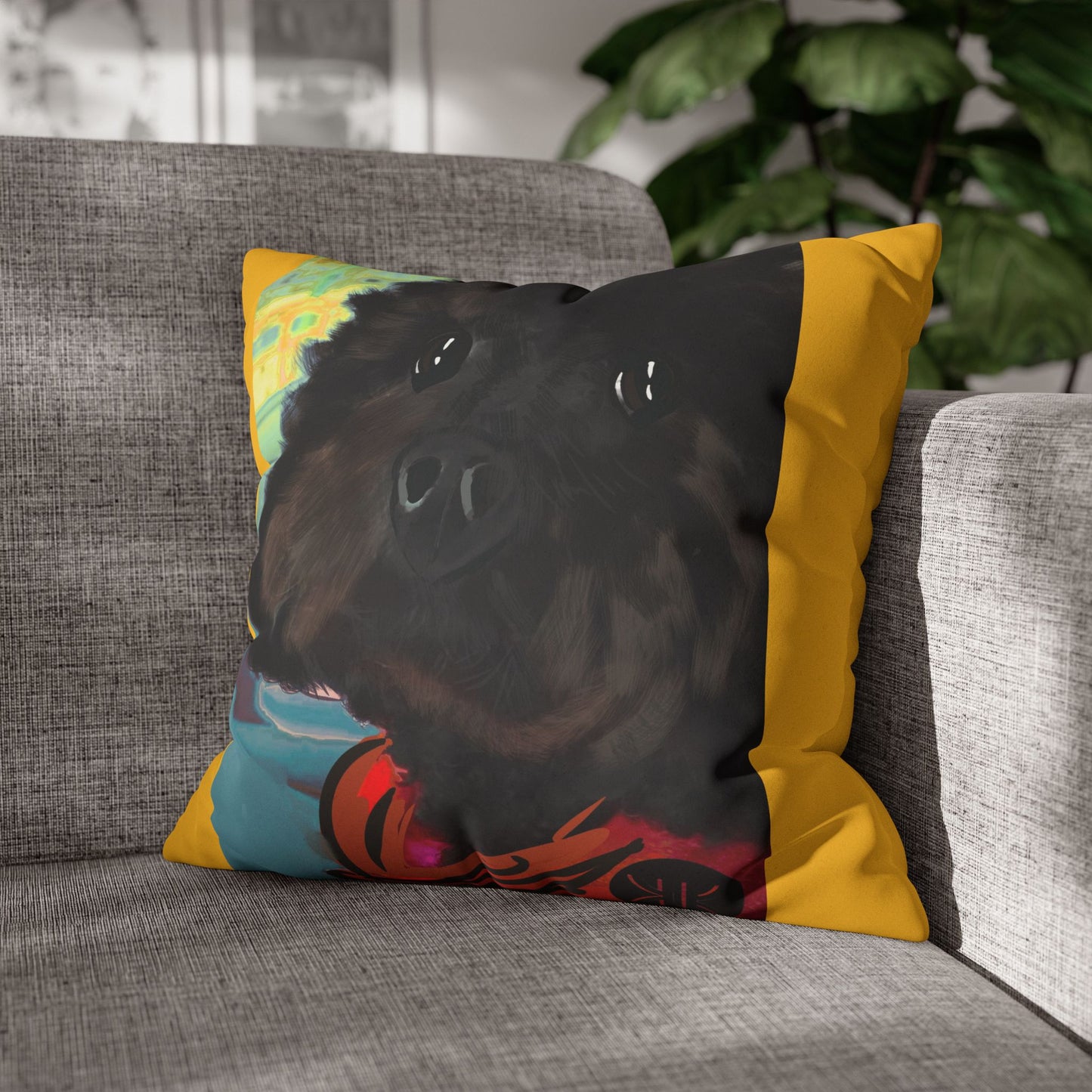 COAL Pillowcase - Modern Art Portrait Watercolour Design