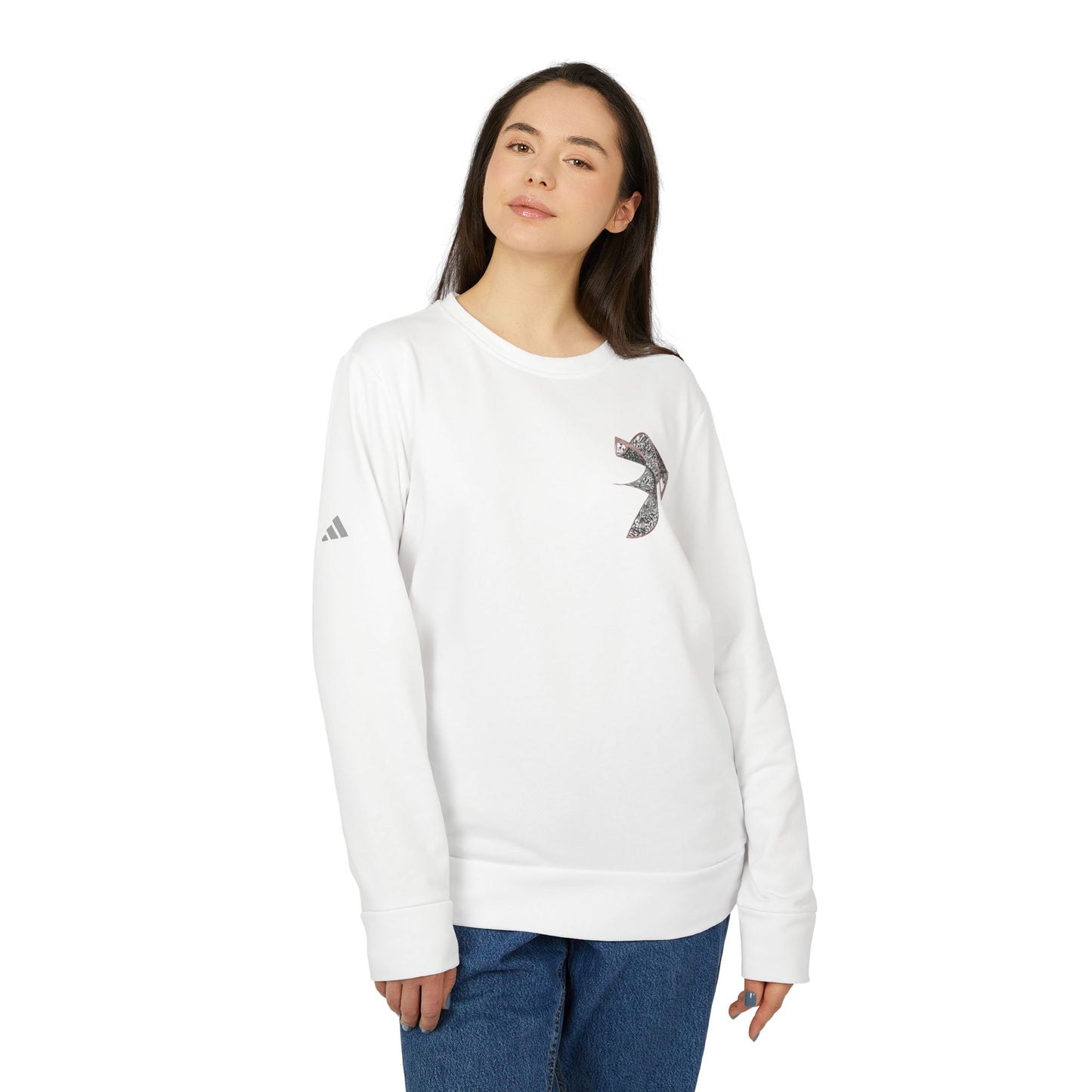 Trendy Unisex Fleece Crewneck Sweatshirt with Bold Design