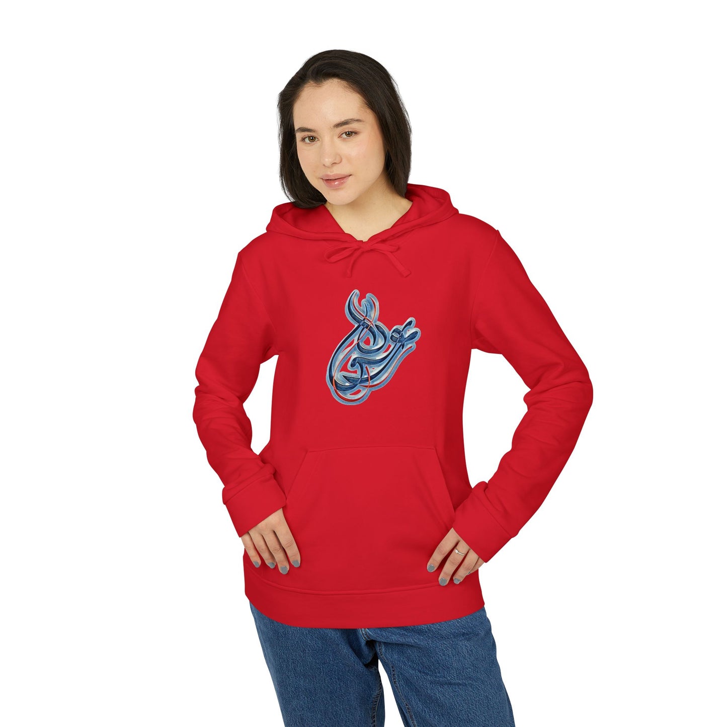Kalli K X Adidas Unisex Fleece Hoodie-Modern Calligraphy LOVE
