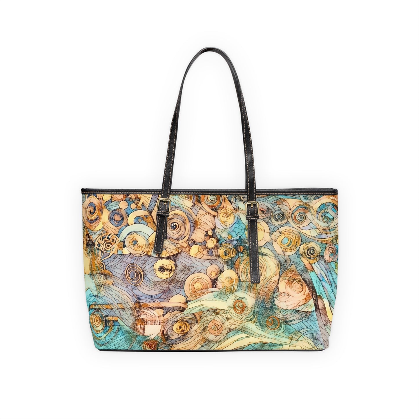 Copy of Elegant PU Leather Shoulder Bag with Artistic Calligraphy Design