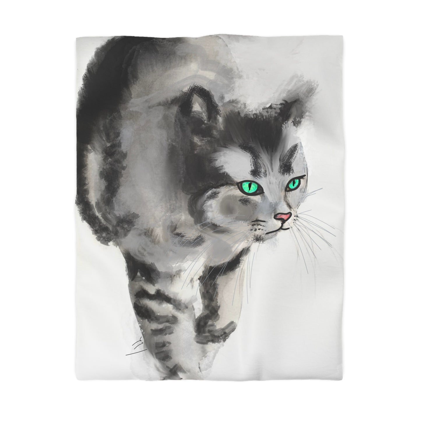 Serenity Microfiber Duvet Cover – Elegant Water ink painting for Cozy Bedrooms.