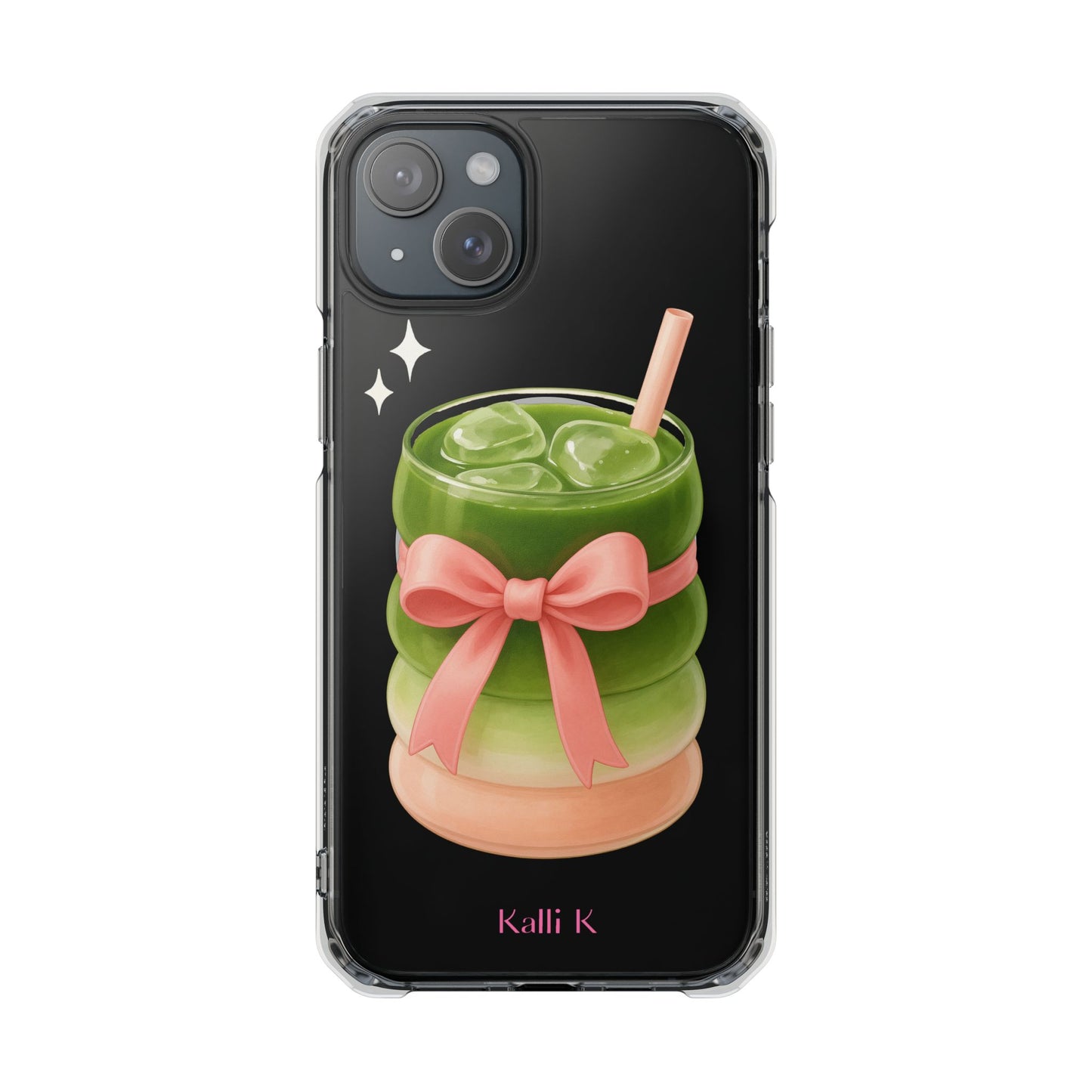 Macha girlie🎀 Magnetic Clear Impact Cases with Pink Bow Design | Stylish Phone Protection, Gifts for Her, Trendy Accessories, Birthday Gifts, Cute Tech