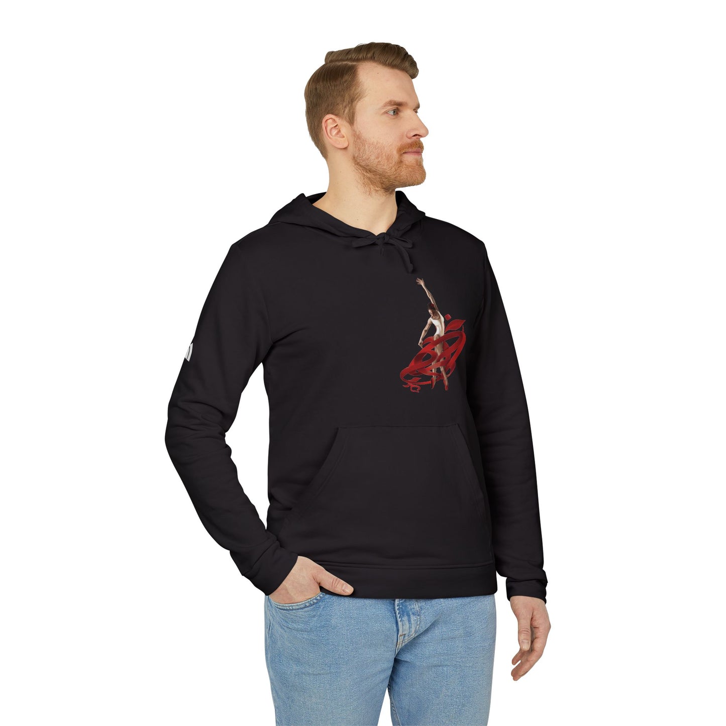 Kalli K X Adidas Unisex Fleece Hoodie- Ballerina and ribbon