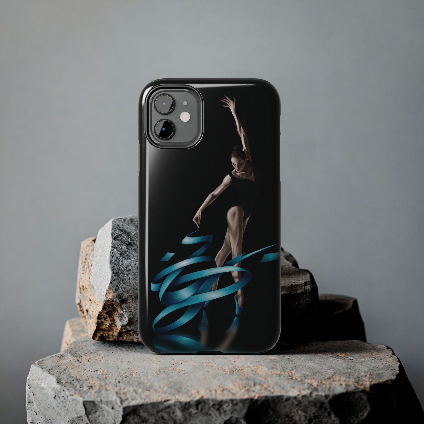 Phone Case Ballerina with Blue Ribbon Persian Calligraphy Design