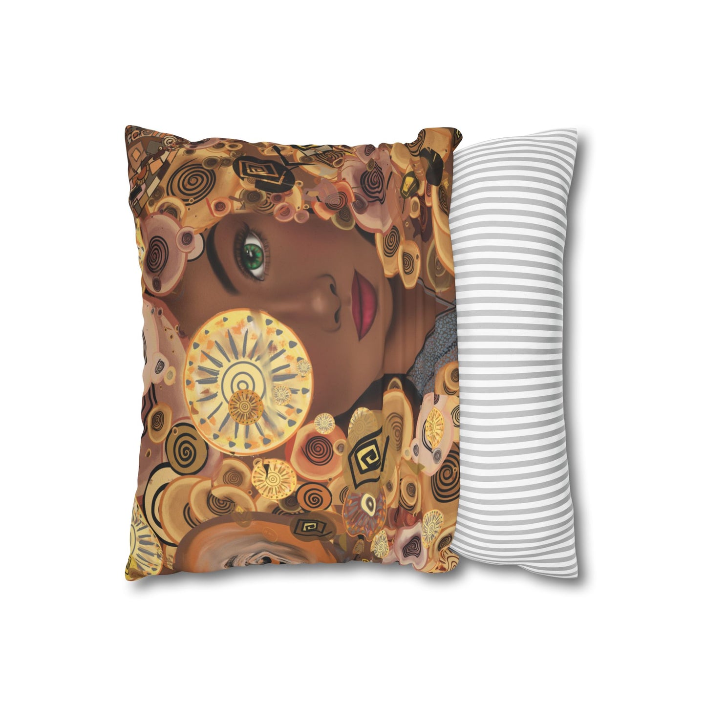 Persian art inspired beauty Faux Suede Square Pillow Cover