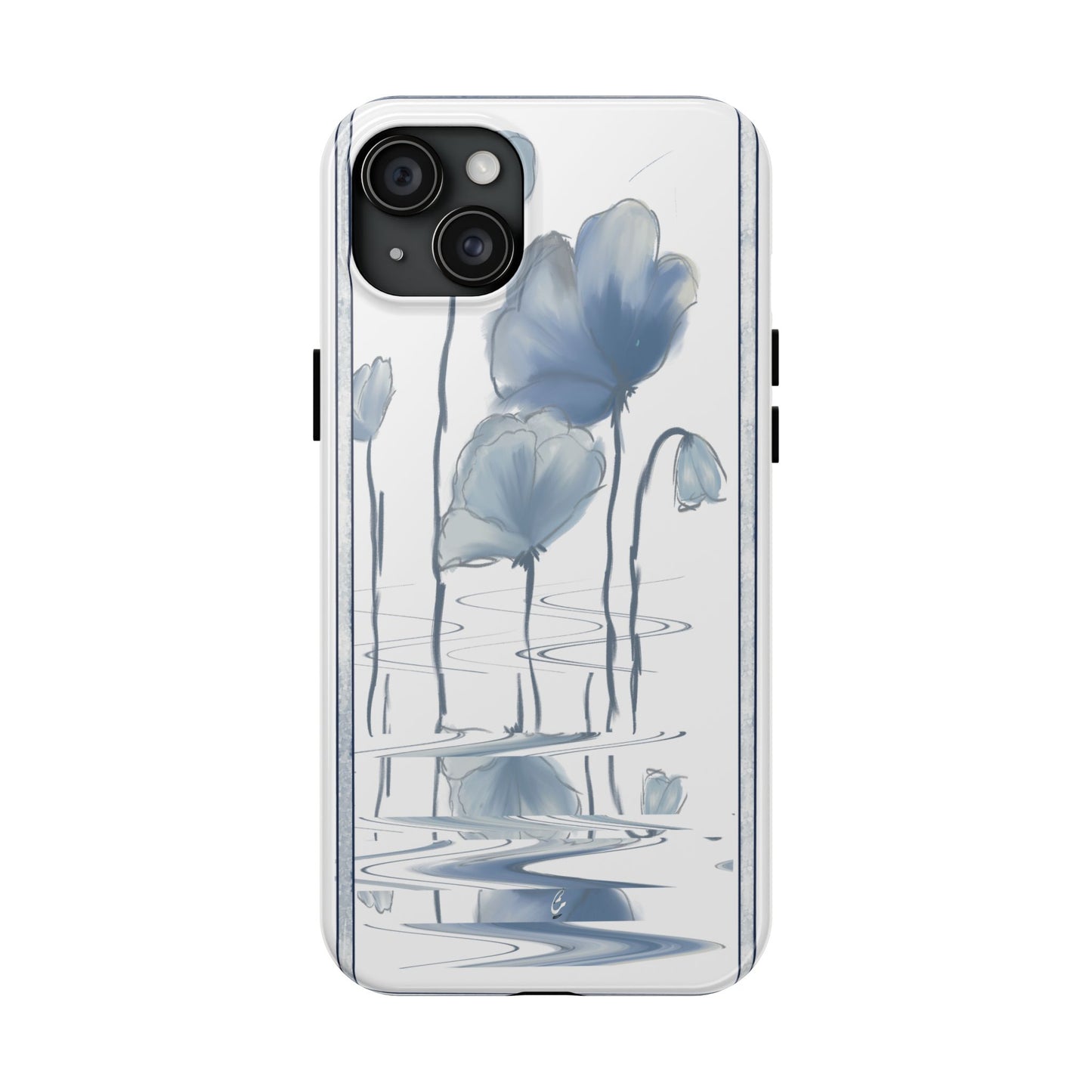 Floral Tough Phone Case - Watercolour Blue Flora Collection