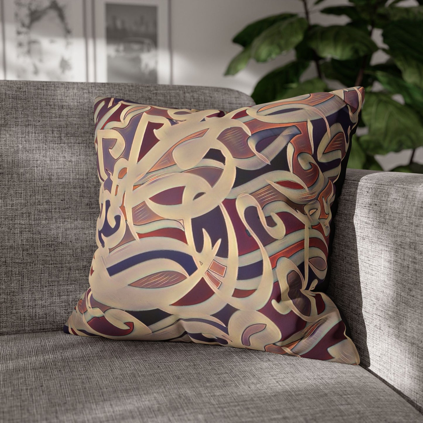 Persian Calligraphy beauty Faux Suede Square Pillow Cover