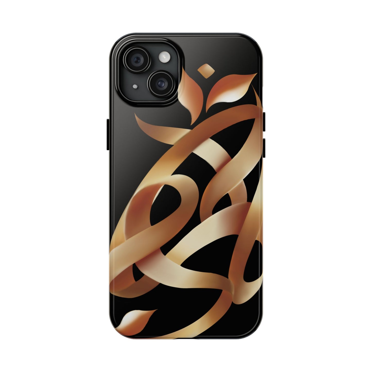 Gold Ribbon Phone Case Persian Calligraphy Modern Handwriting