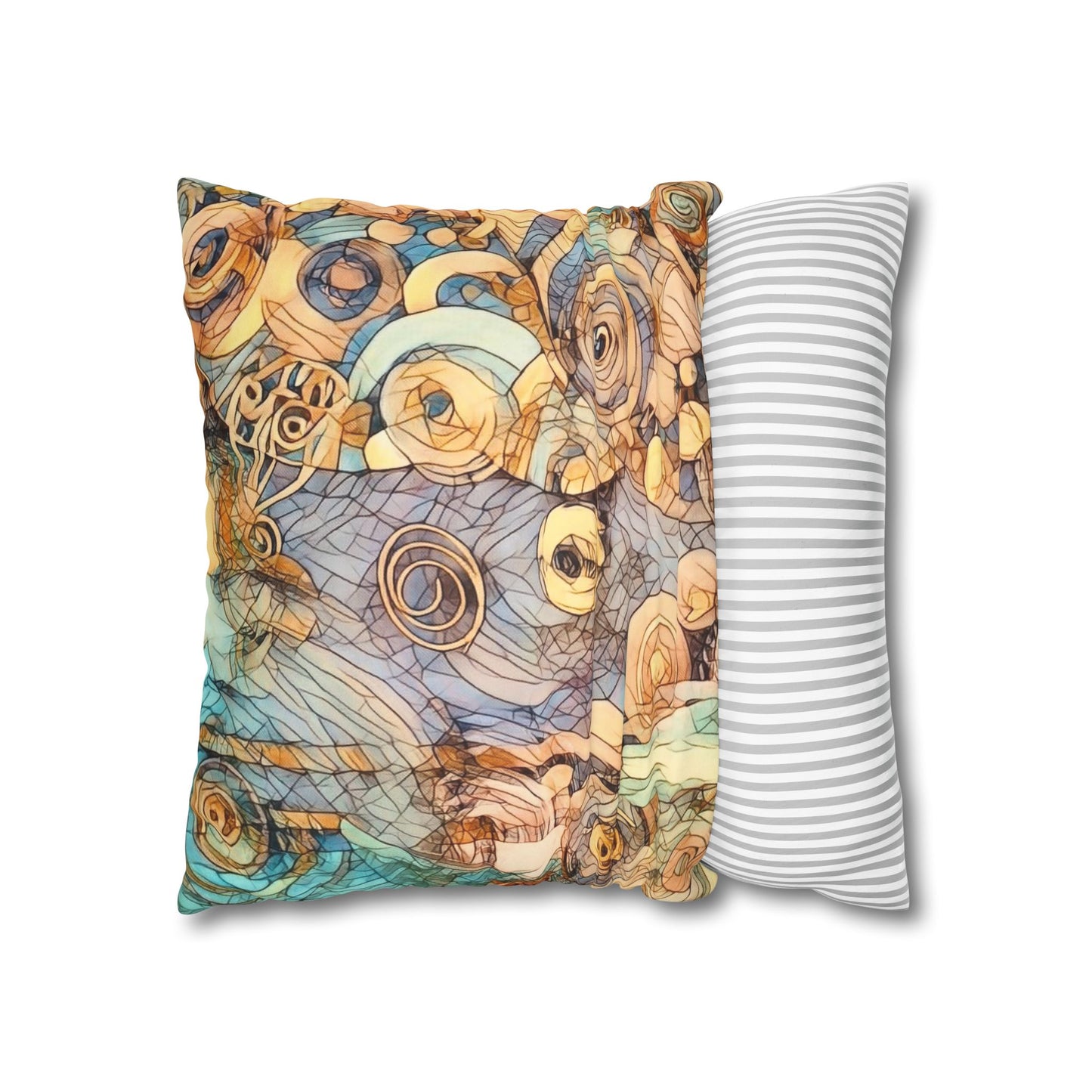 Ethereal Swirls design Faux Suede Square Pillow Cover