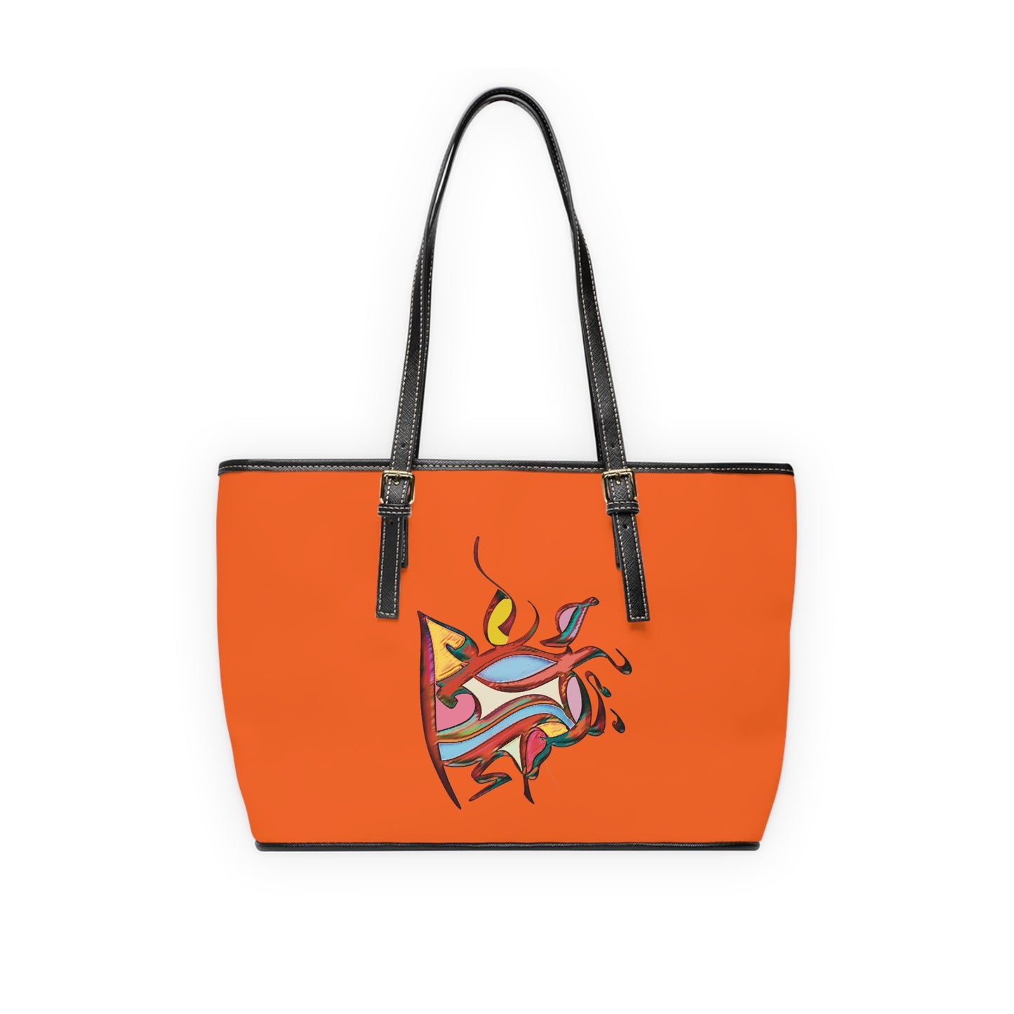 Elegant PU Leather Purse with Artistic Calligraphy Design