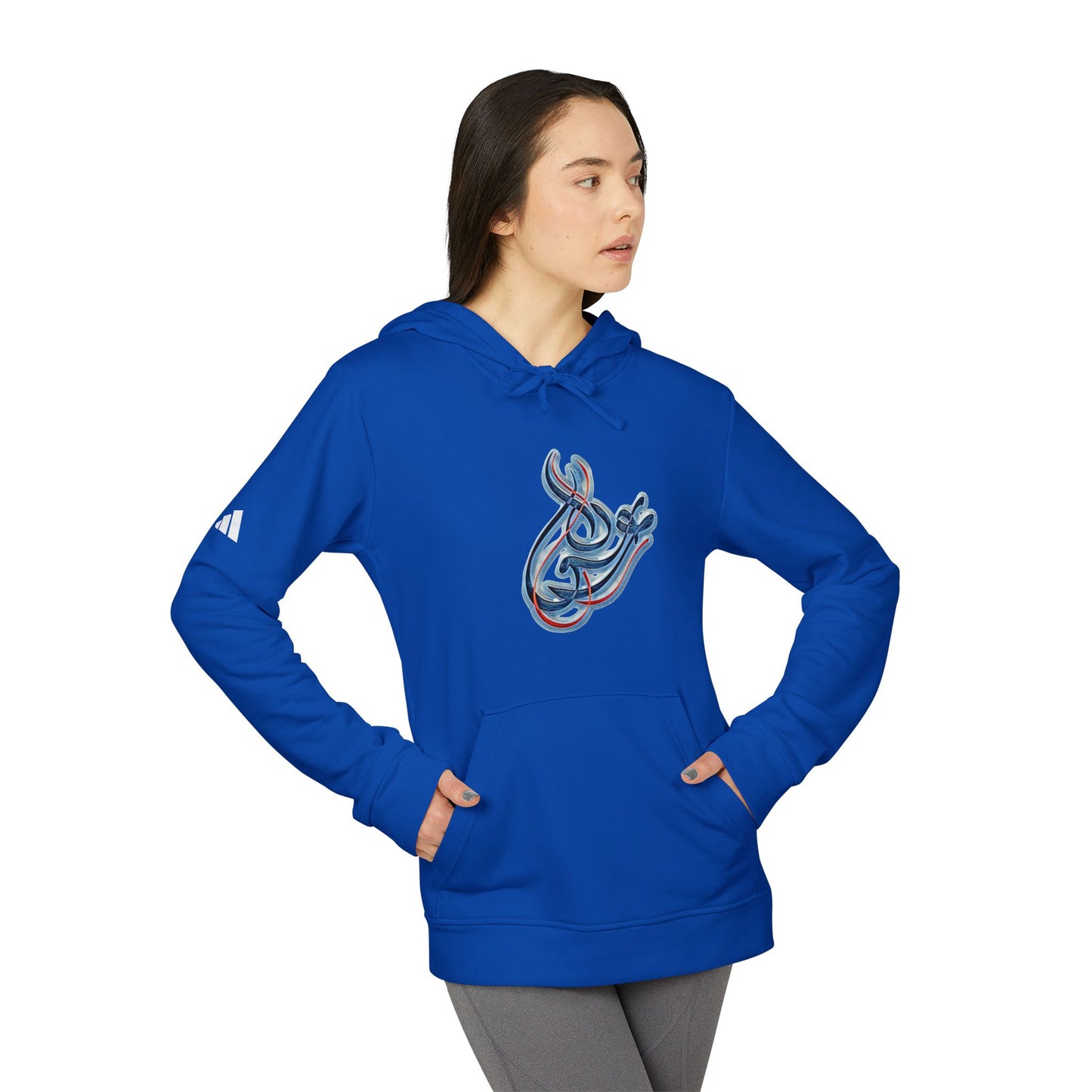 Kalli K X Adidas Unisex Fleece Hoodie-Modern Calligraphy LOVE