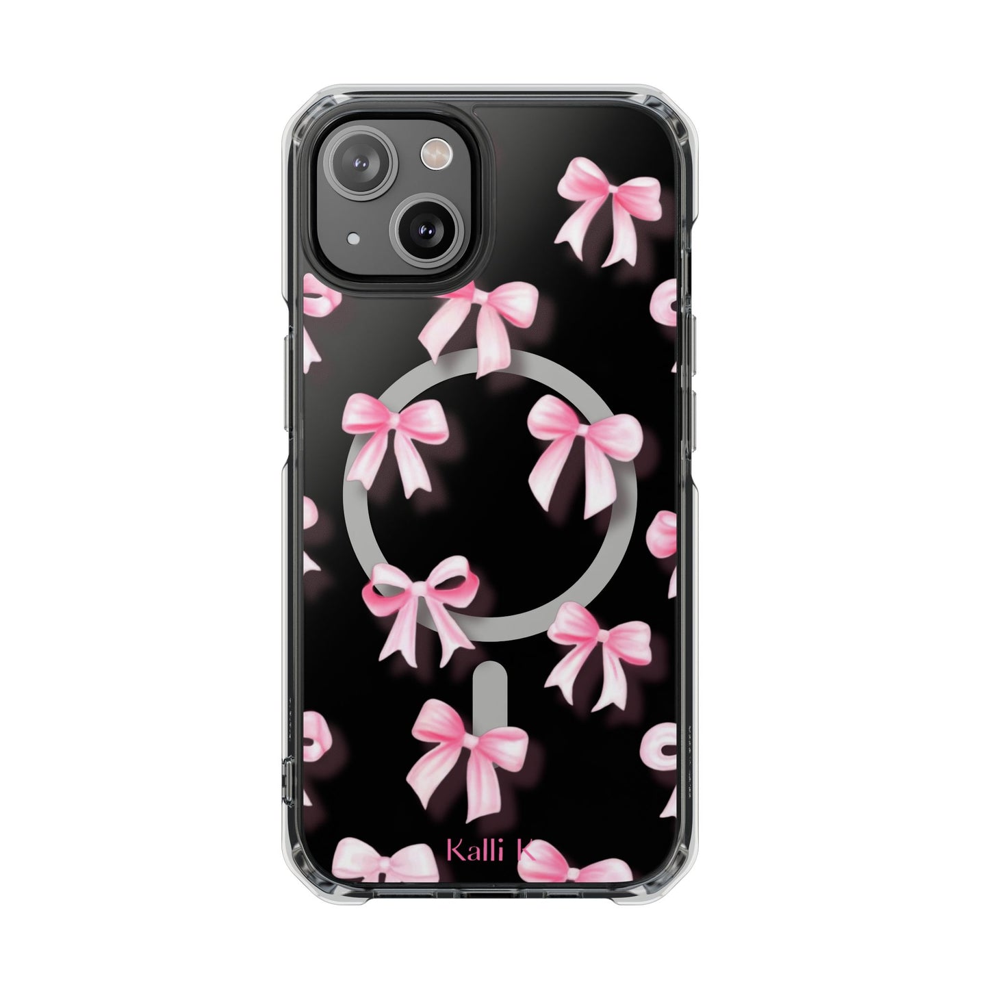Pink Bows🎀 Magnetic Clear Impact Cases with Pink Bow Design | Stylish Phone Protection, Gifts for Her, Trendy Accessories, Birthday Gifts, Cute Tech