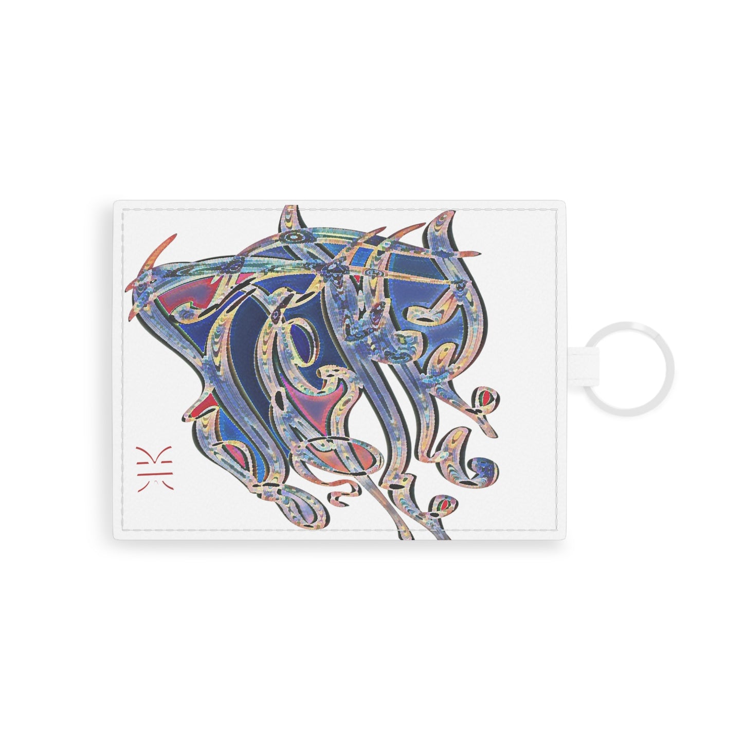 Modern Calligraphy Saffiano Leather Card Holder