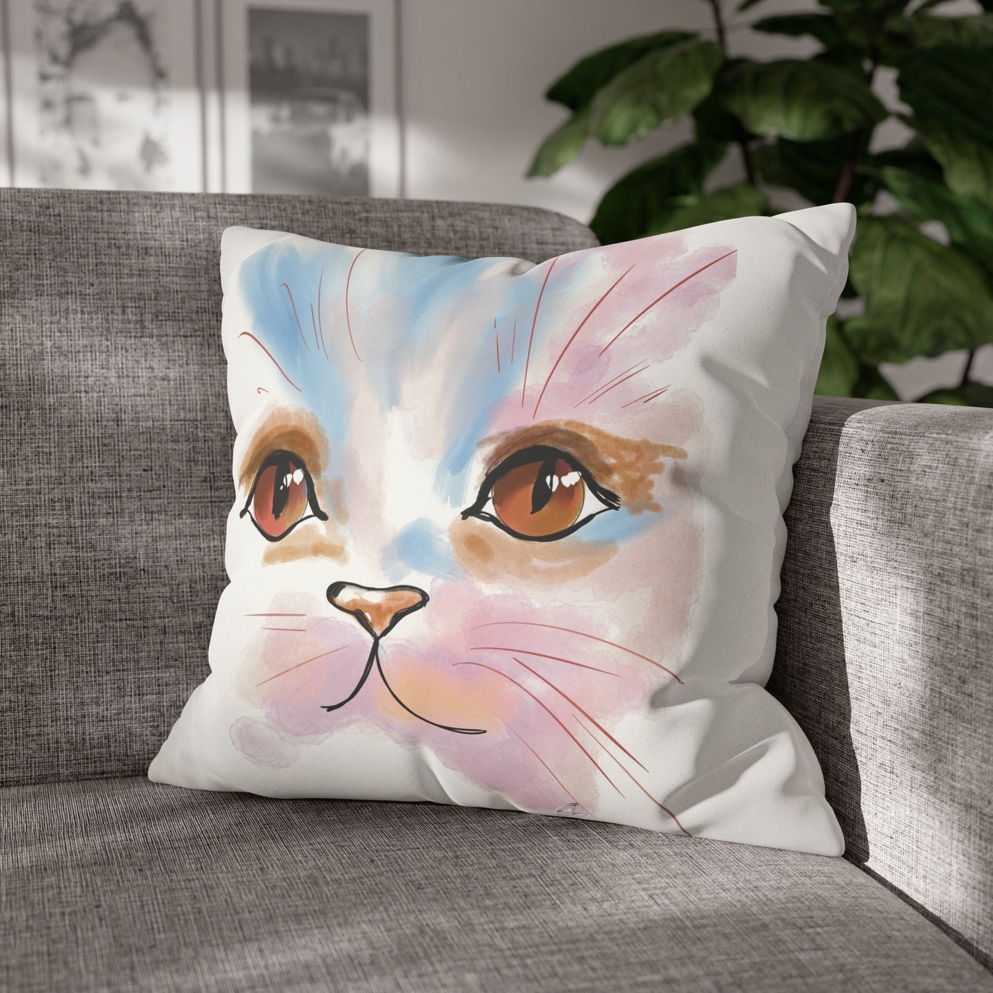 Kitty Faux Suede Pillowcase - Pet Home Design