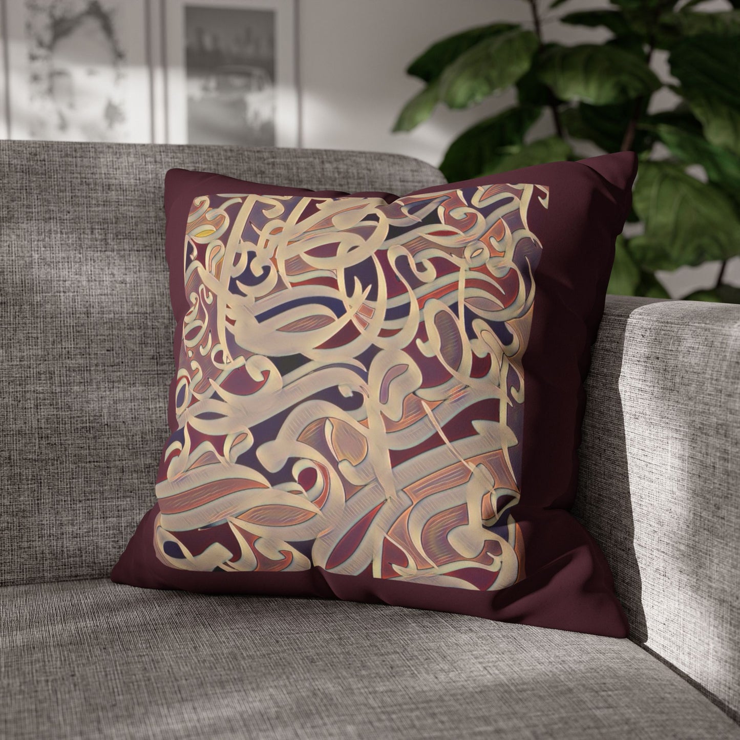 Copy of Square Pillowcase - Persian Calligraphy, Modern Handwriting Design