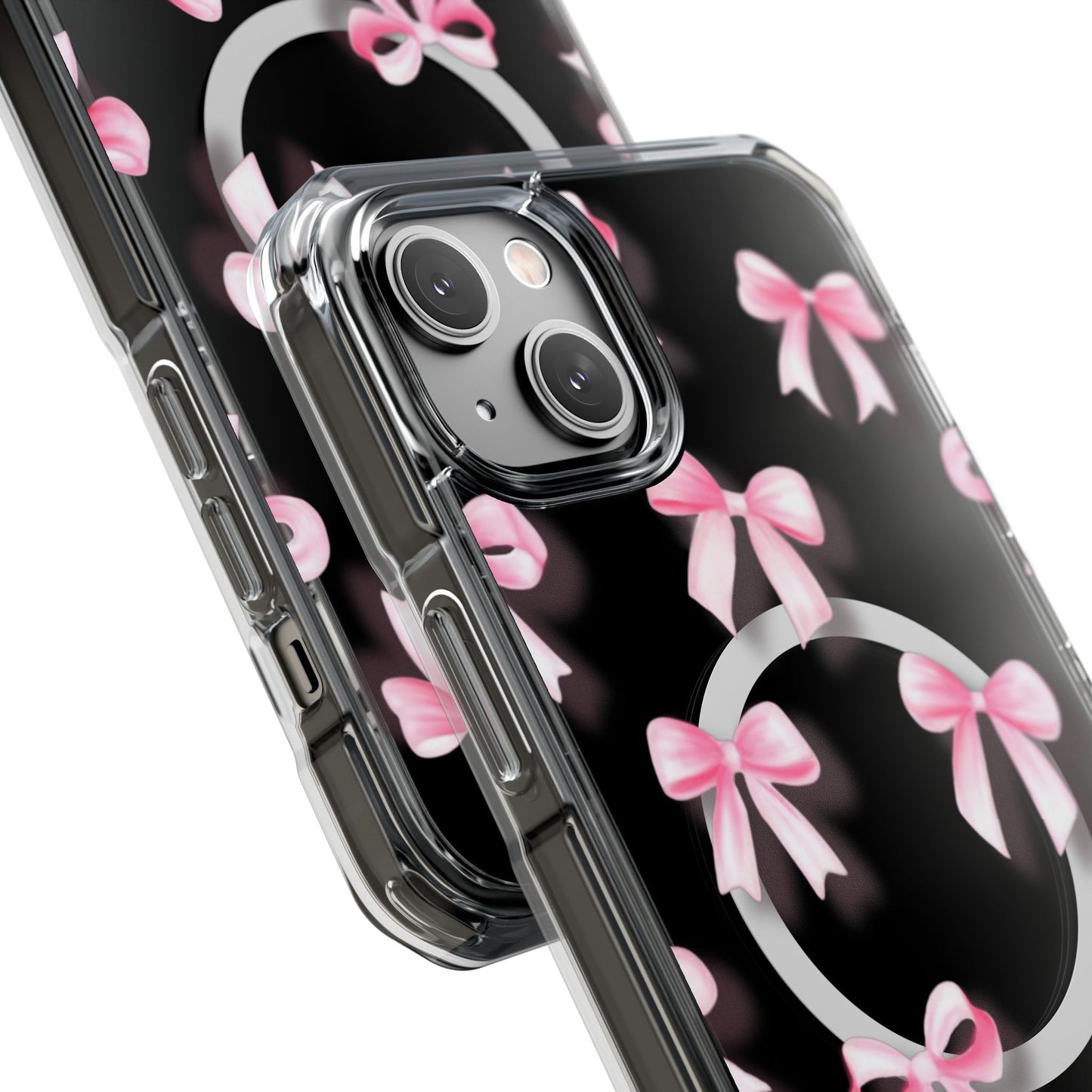 Pink Bows🎀 Magnetic Clear Impact Cases with Pink Bow Design | Stylish Phone Protection, Gifts for Her, Trendy Accessories, Birthday Gifts, Cute Tech