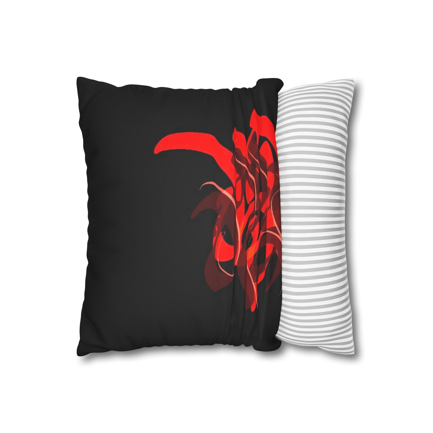 Square Pillowcase - Persian Calligraphy Faux Suede Design