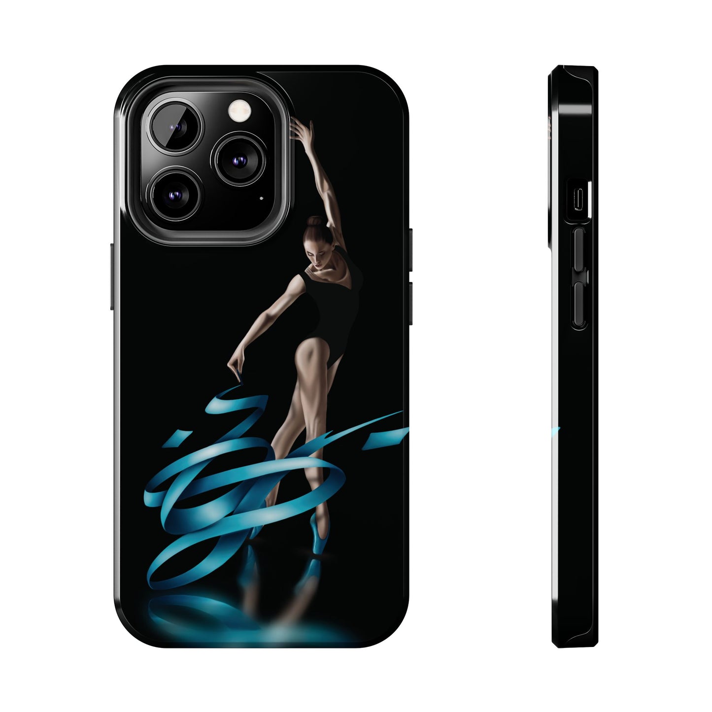 Phone Case Ballerina with Blue Ribbon Persian Calligraphy Design