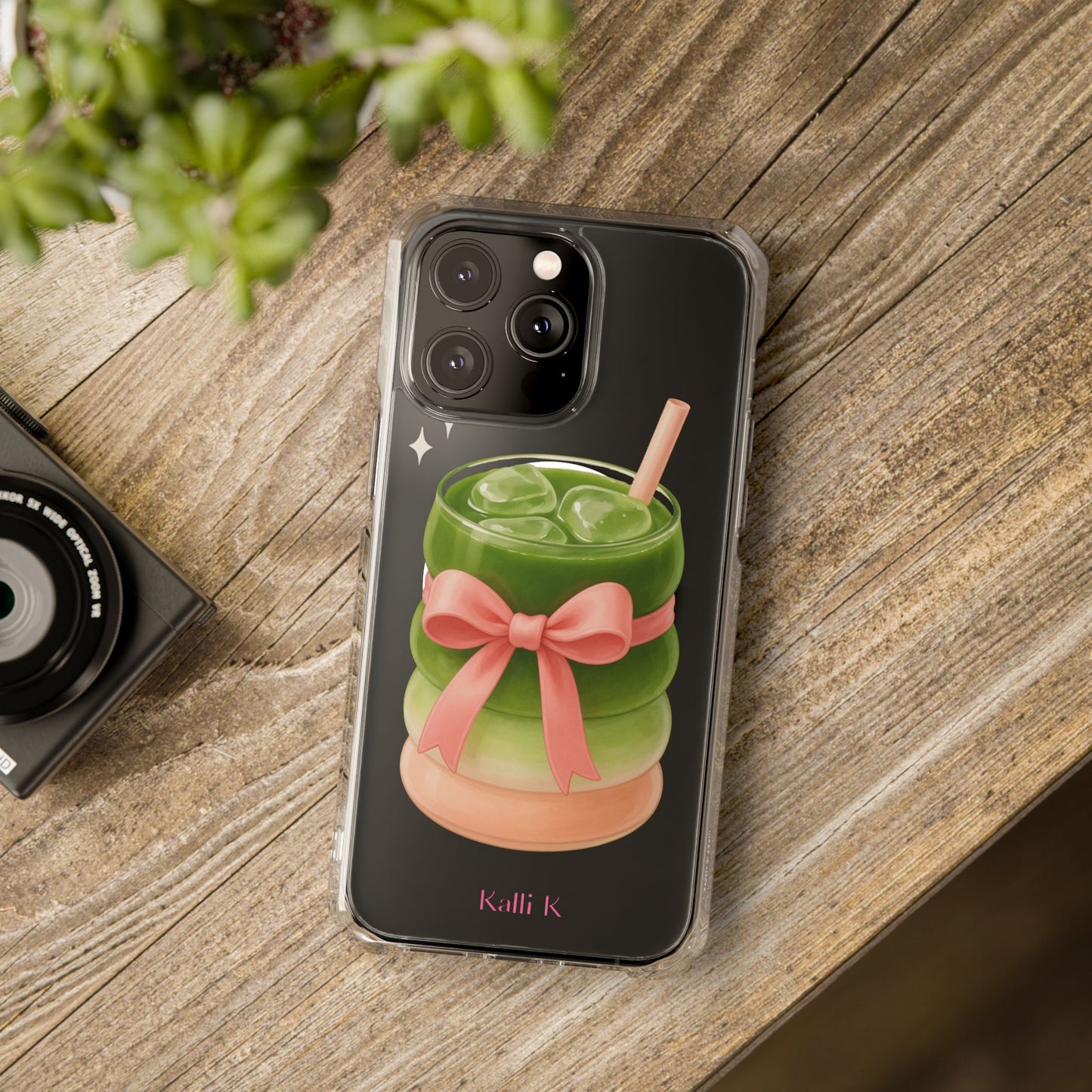 Macha girlie🎀 Magnetic Clear Impact Cases with Pink Bow Design | Stylish Phone Protection, Gifts for Her, Trendy Accessories, Birthday Gifts, Cute Tech