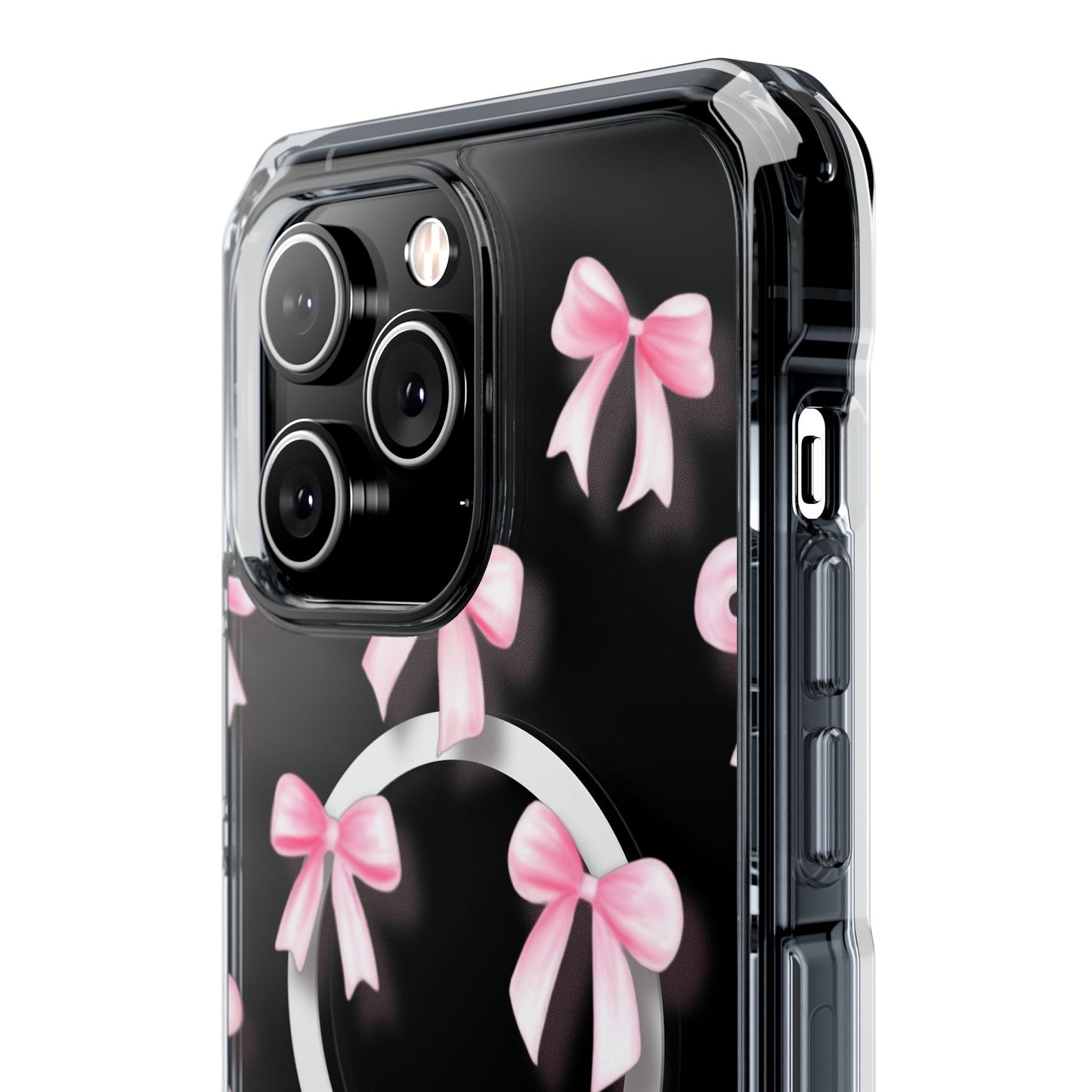 Pink Bows🎀 Magnetic Clear Impact Cases with Pink Bow Design | Stylish Phone Protection, Gifts for Her, Trendy Accessories, Birthday Gifts, Cute Tech
