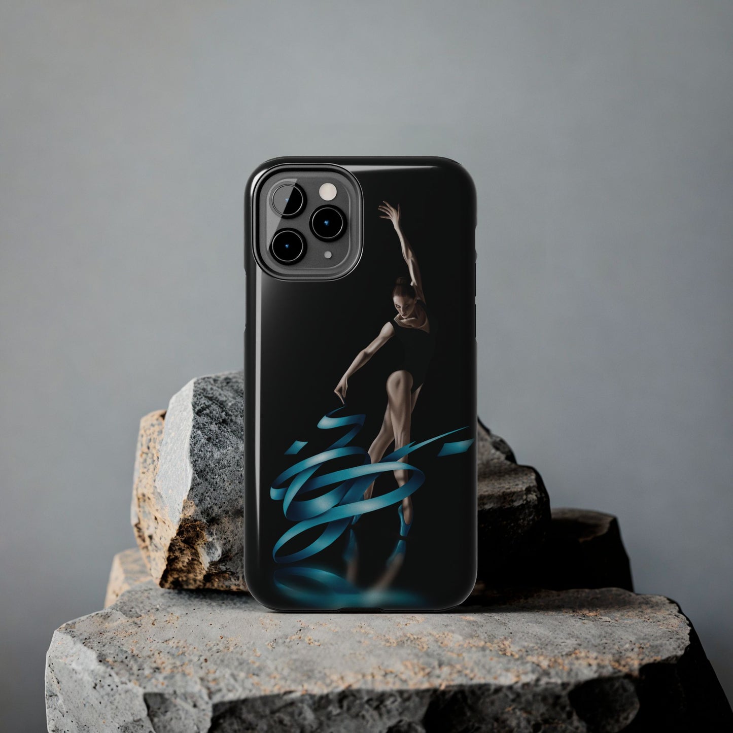 Phone Case Ballerina with Blue Ribbon Persian Calligraphy Design