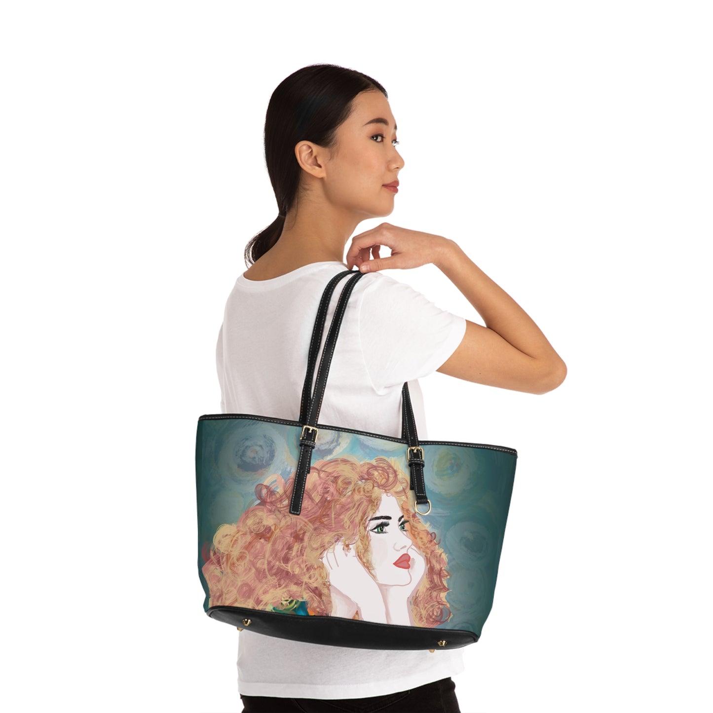 Elegant PU Leather Purse with Artistic hand drawn Design