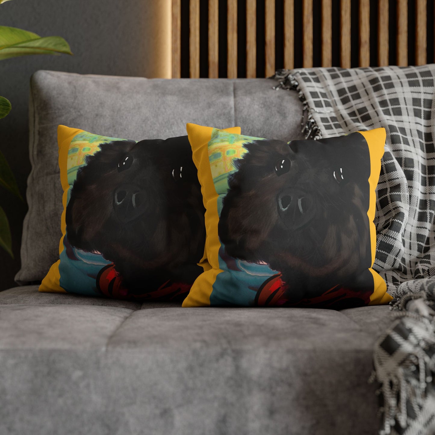 COAL Pillowcase - Modern Art Portrait Watercolour Design