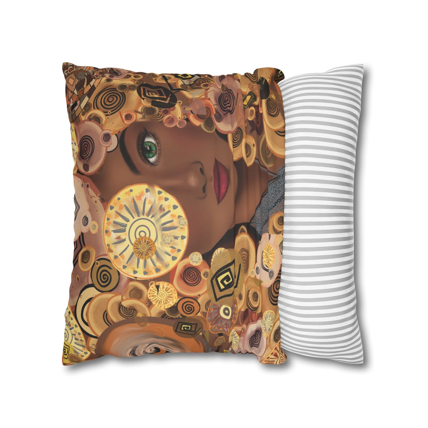 Persian art inspired beauty Faux Suede Square Pillow Cover