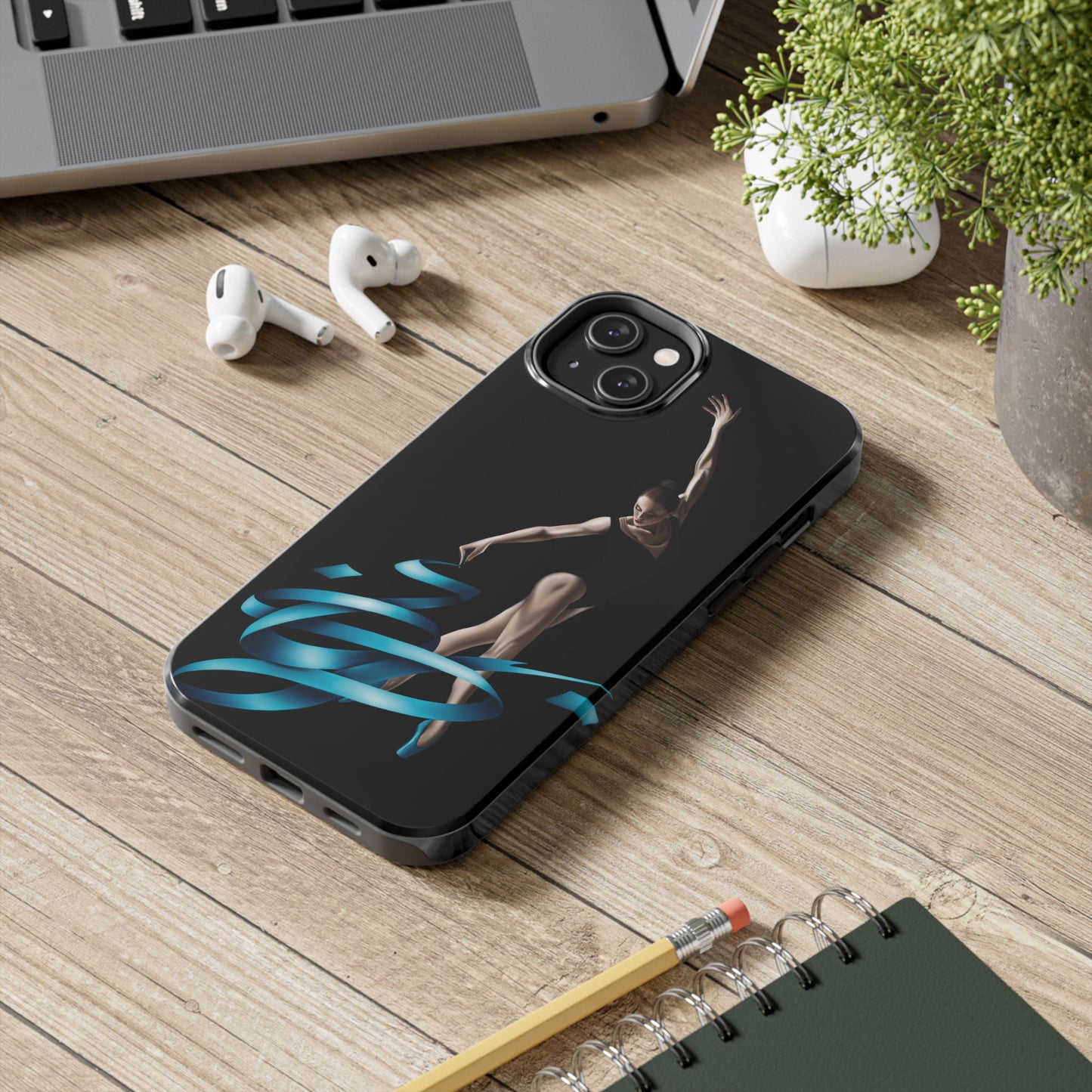 Phone Case - Ballerina with Blue Ribbon Persian Calligraphy Design