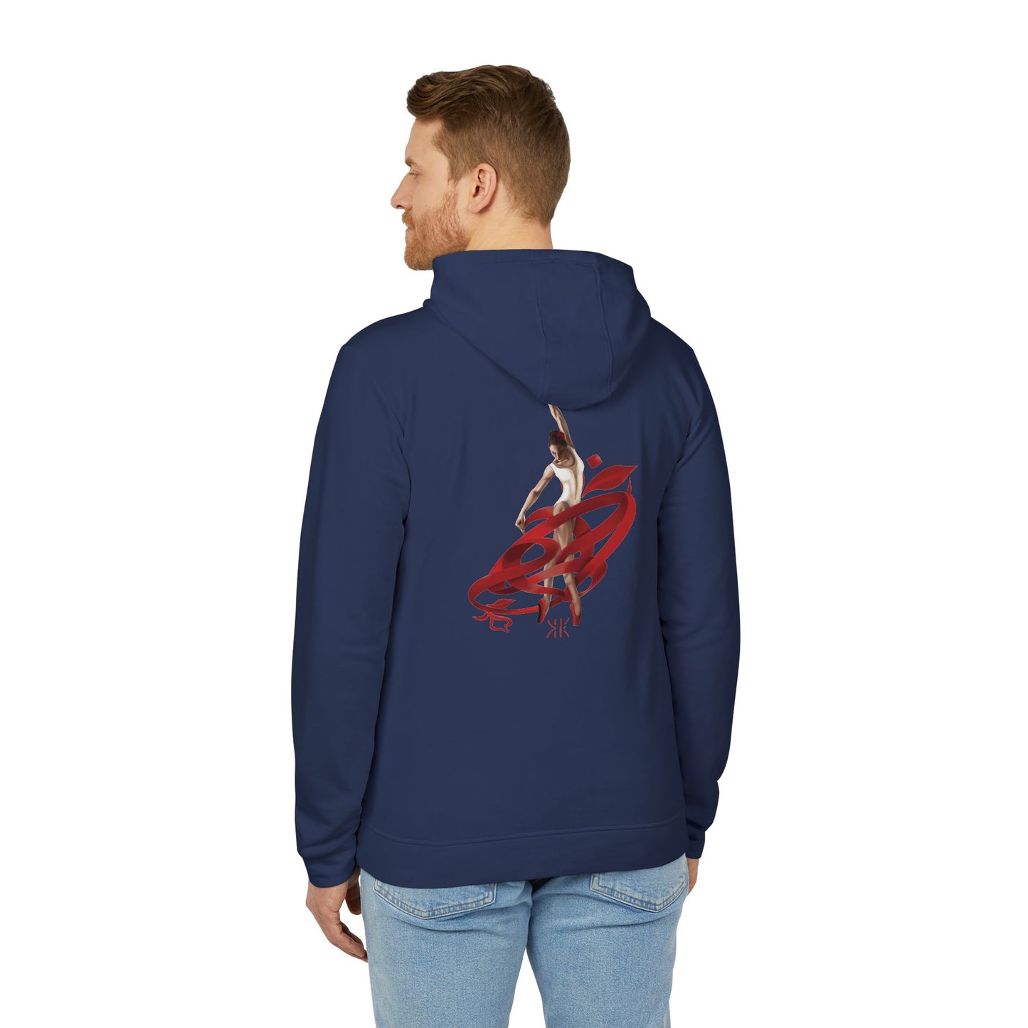Kalli K X Adidas Unisex Fleece Hoodie- Ballerina and ribbon