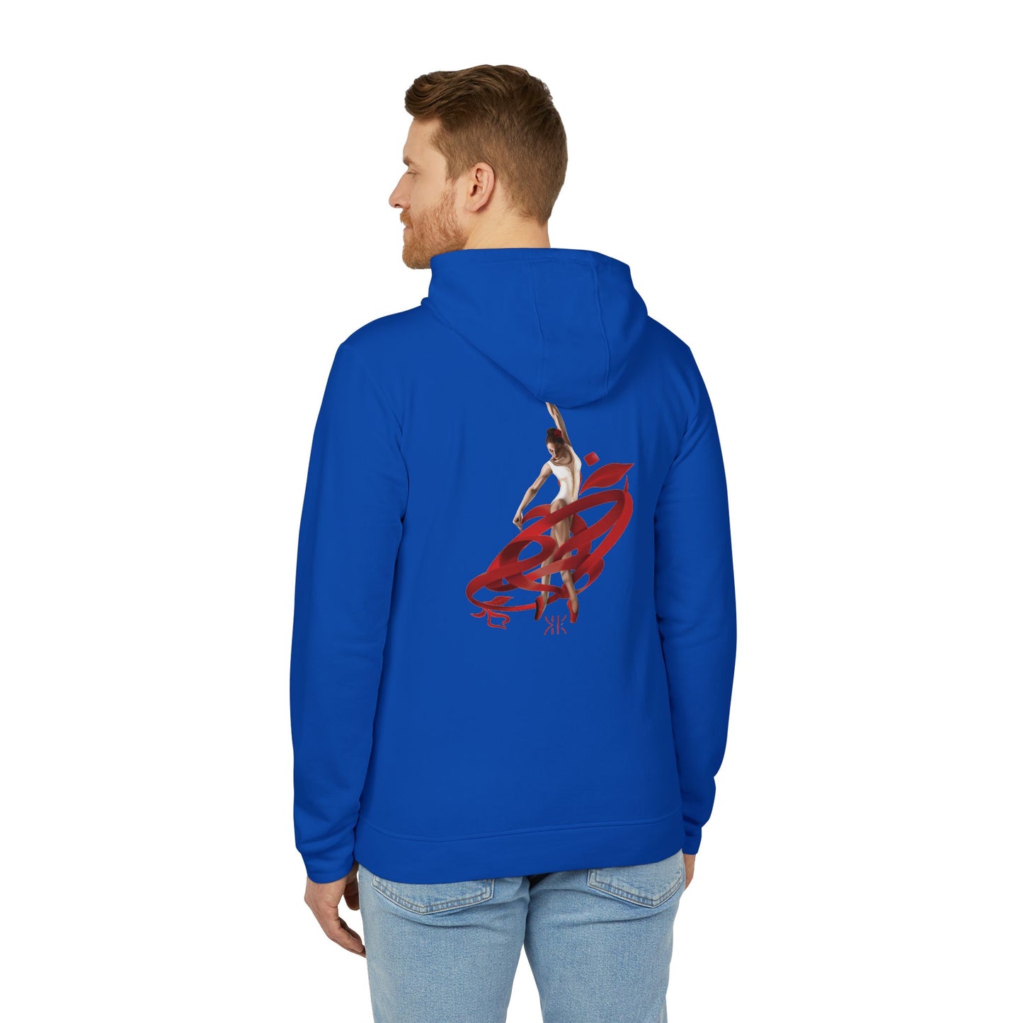 Kalli K X Adidas Unisex Fleece Hoodie- Ballerina and ribbon