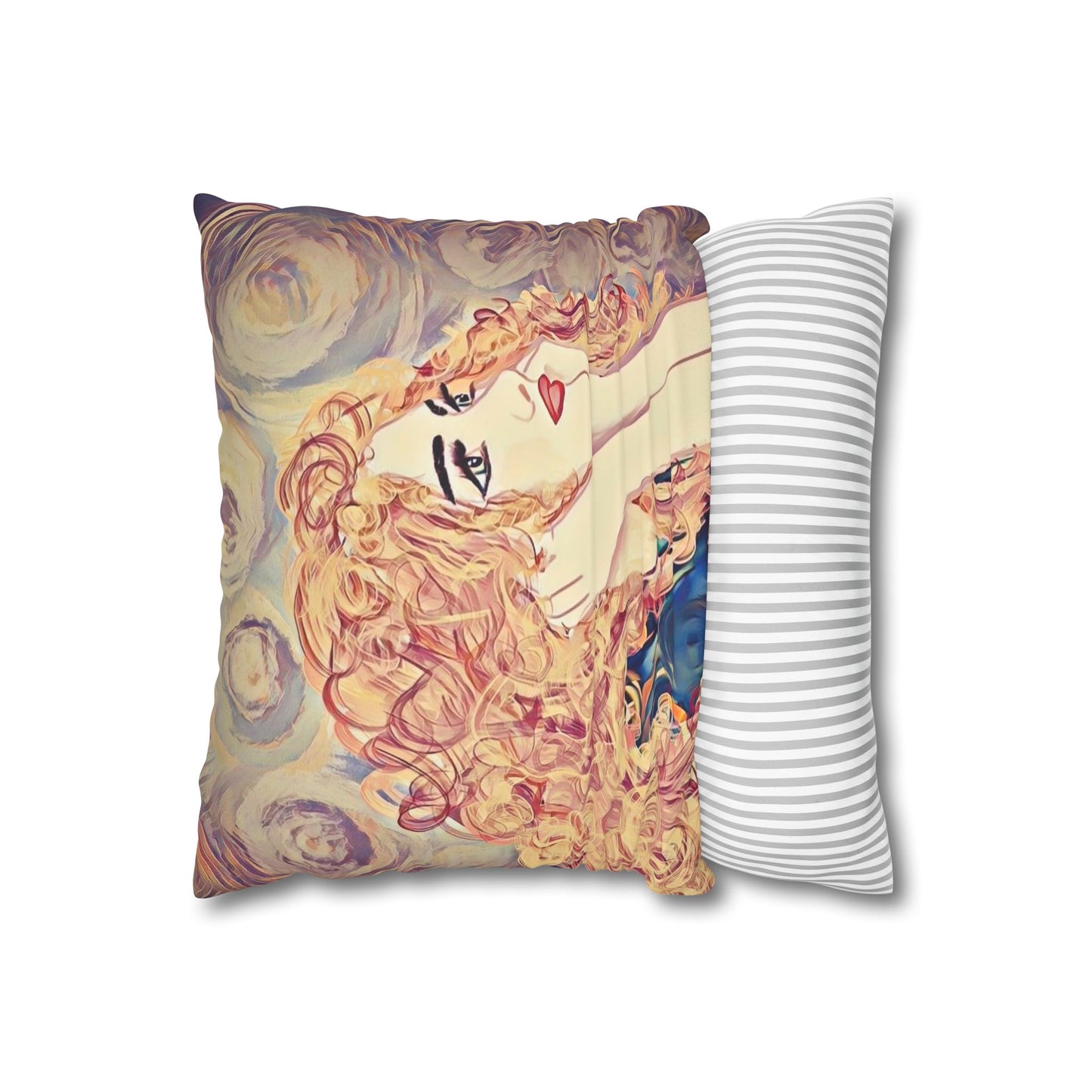 Square Pillowcase - Modern Art Portrait Watercolour Design
