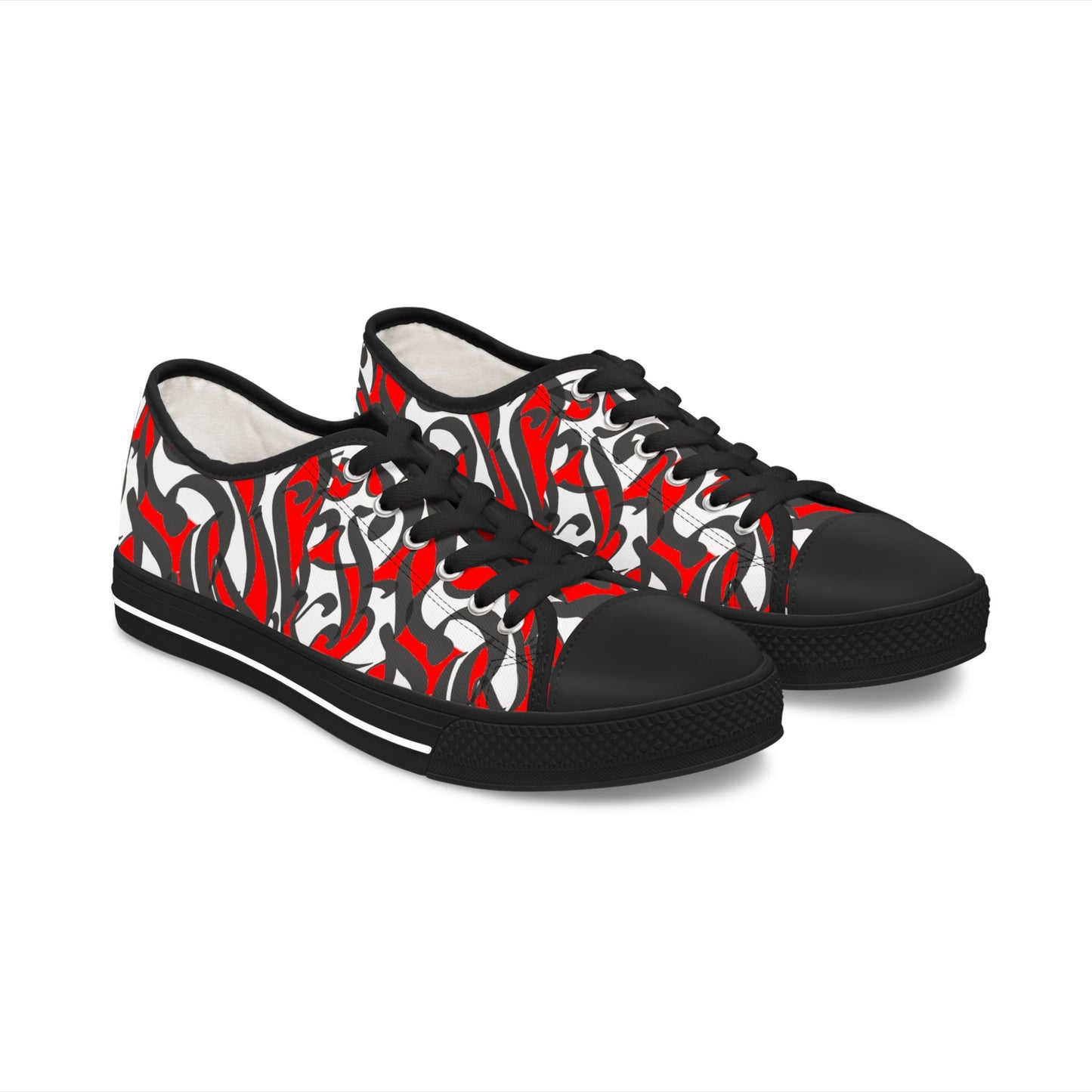 Bold Tribal Print Women's Low Top Sneakers, Stylish Casual Shoes, Unique Gifts for Her, Trendy Footwear, Everyday Fashion