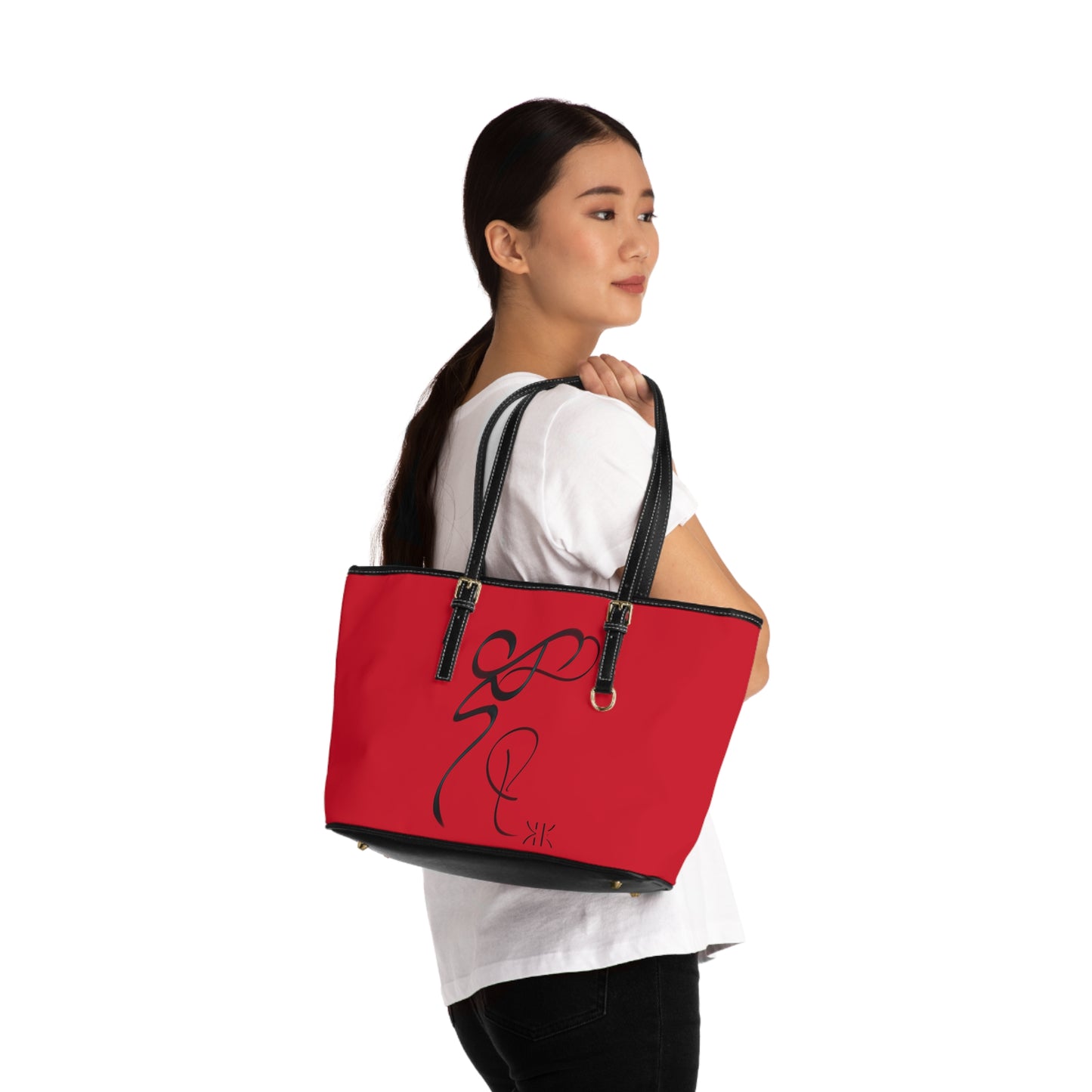 Copy of Elegant PU Leather Shoulder Bag with Artistic Calligraphy Design