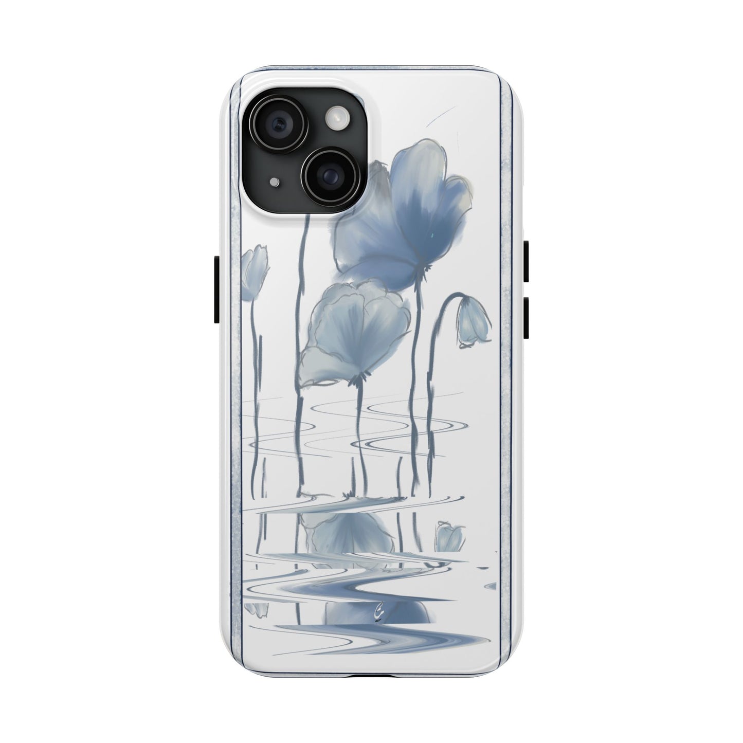 Floral Tough Phone Case - Watercolour Blue Flora Collection