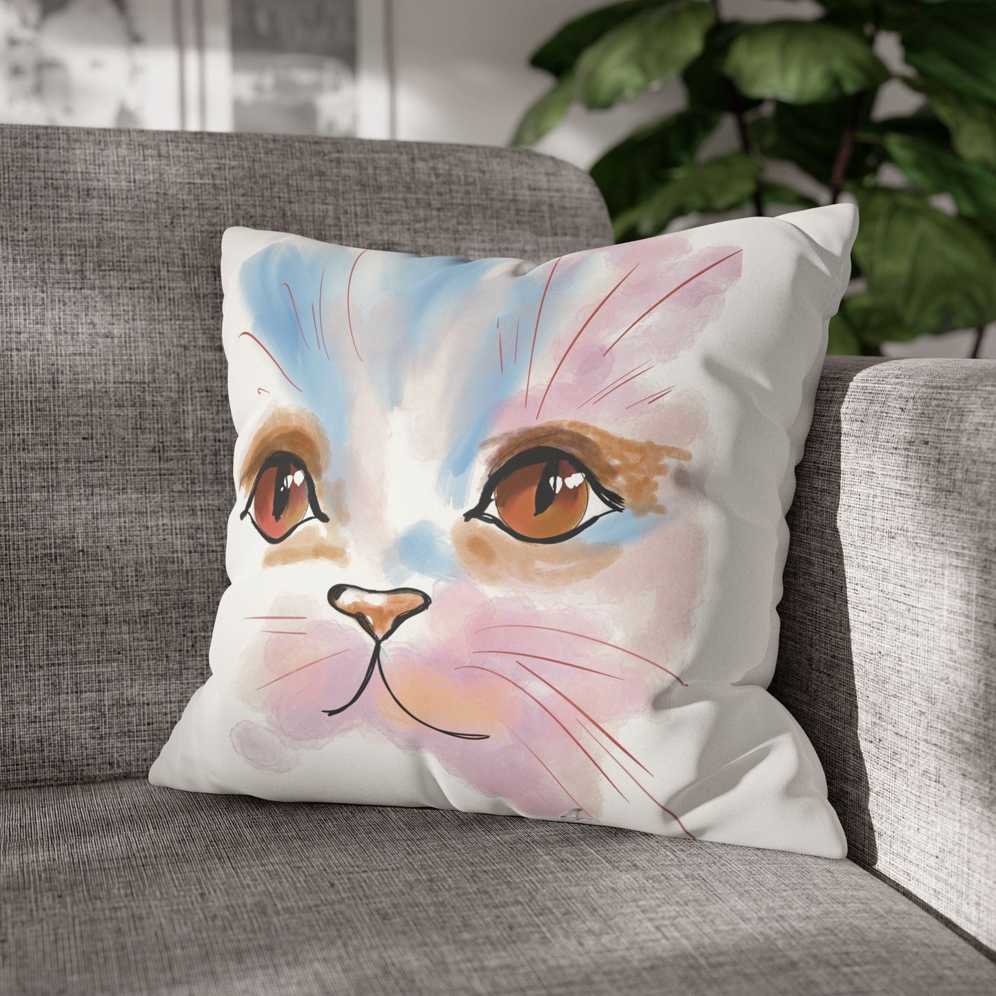 Kitty Faux Suede Pillowcase - Pet Home Design