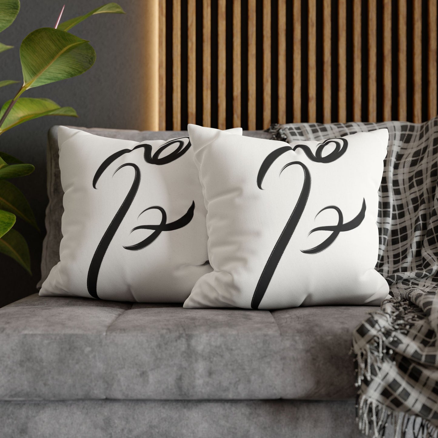 Hich Calligraphy beauty Faux Suede Square Pillow Cover