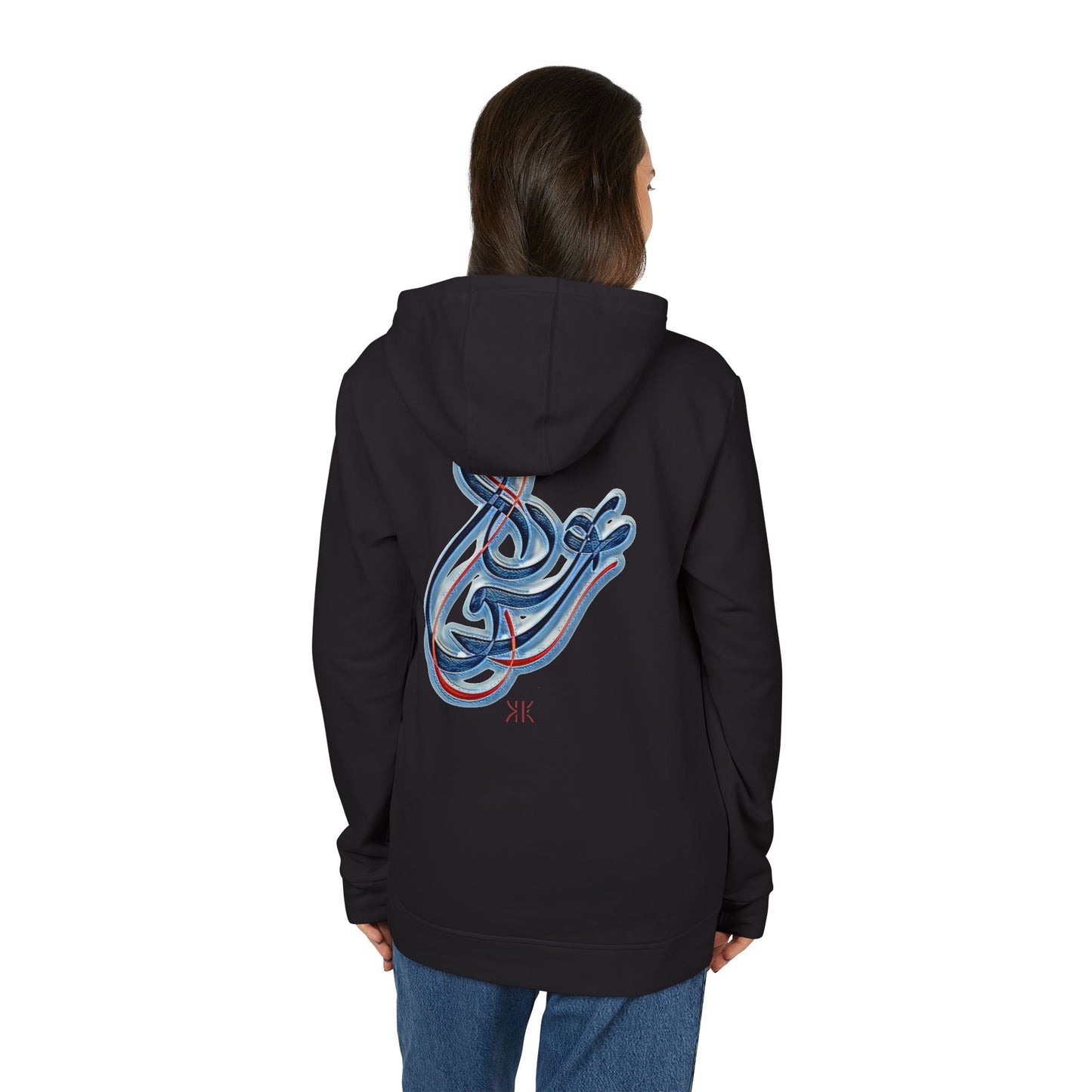 Kalli K X Adidas Unisex Fleece Hoodie-Modern Calligraphy LOVE