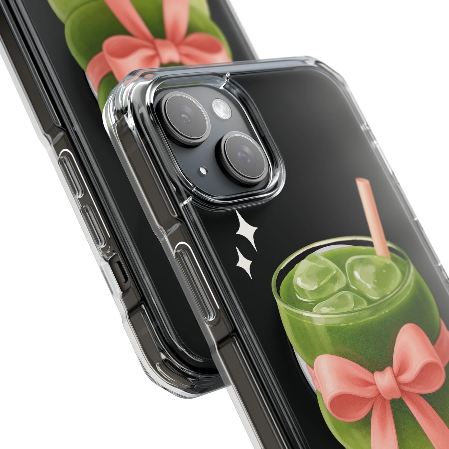 Macha girlie🎀 Magnetic Clear Impact Cases with Pink Bow Design | Stylish Phone Protection, Gifts for Her, Trendy Accessories, Birthday Gifts, Cute Tech