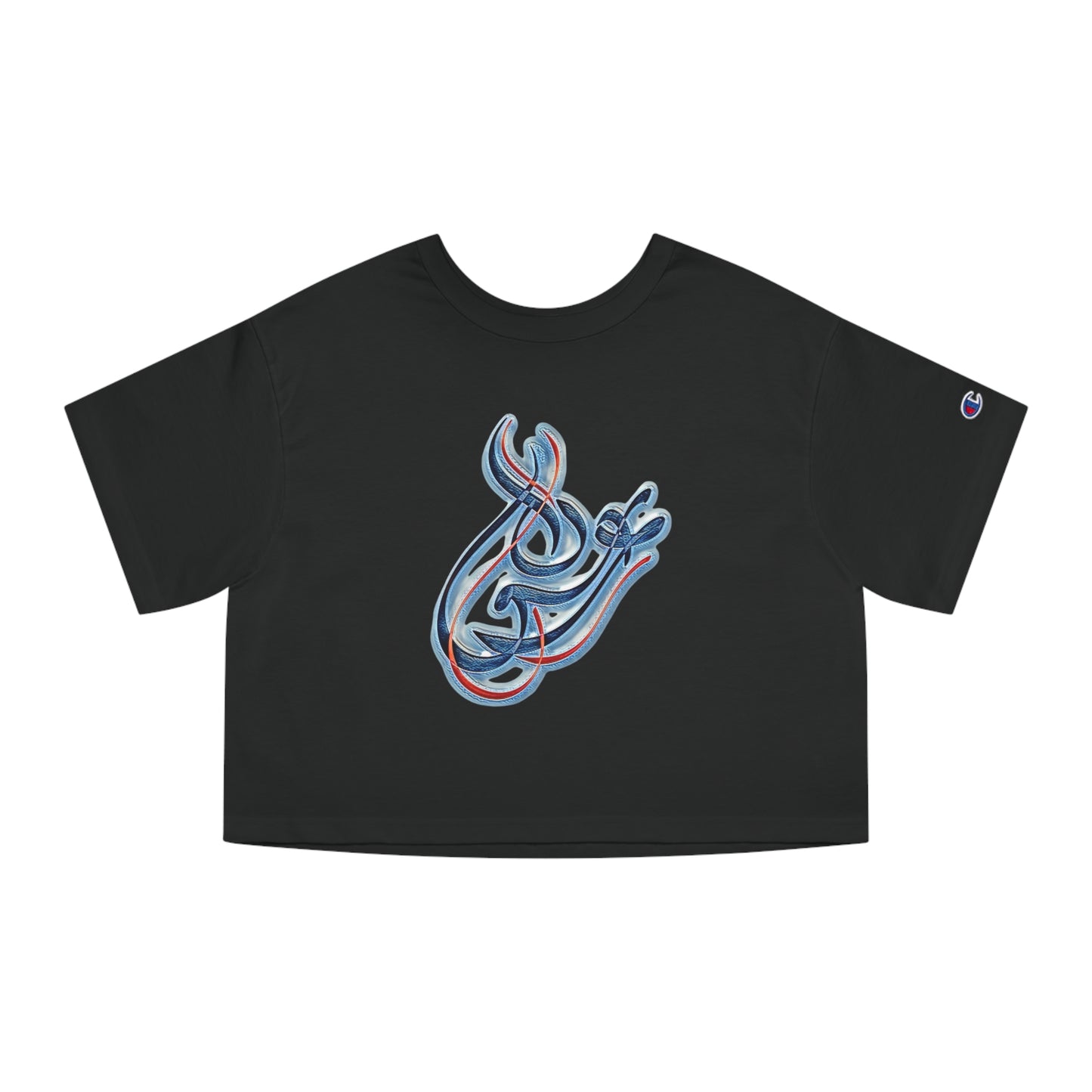 Kalli K X Champion Stylish Women's Cropped T-Shirt with Persian Calligraphy