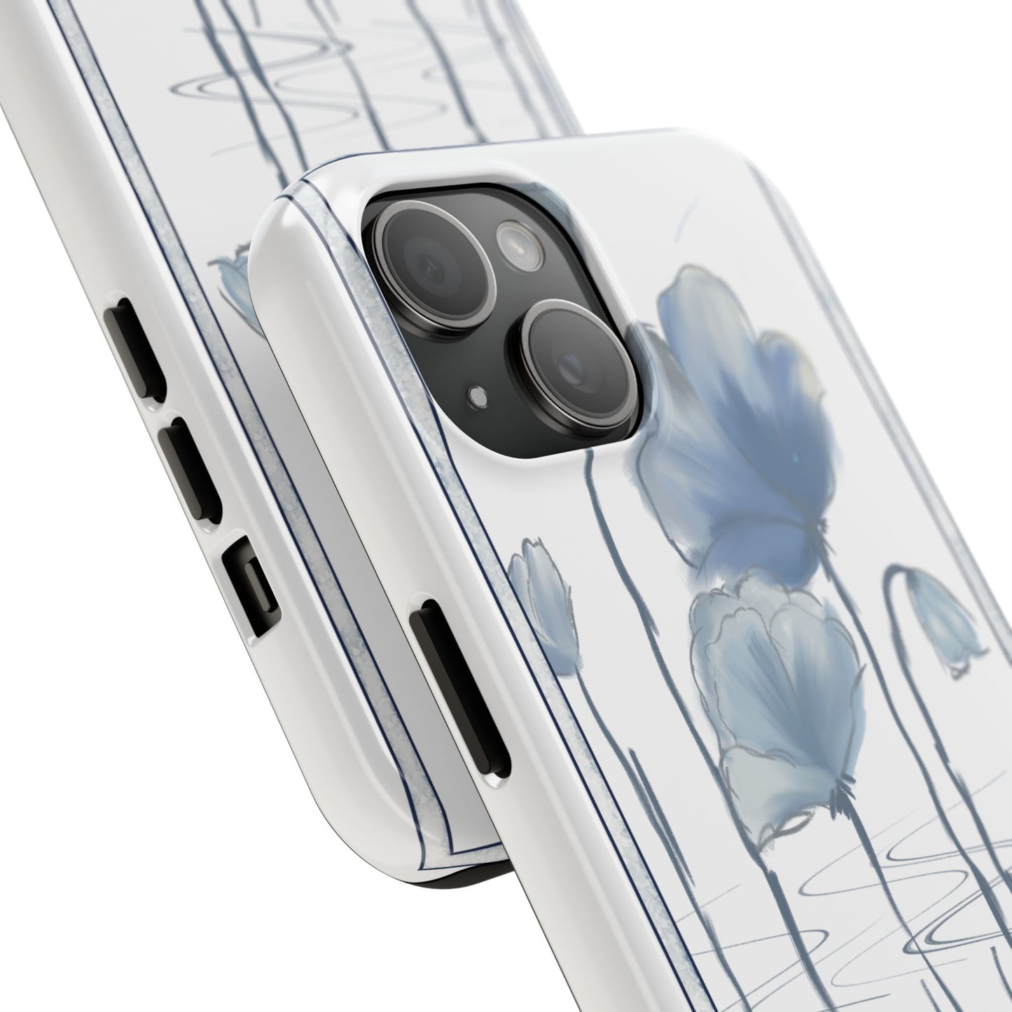Floral Tough Phone Case - Watercolour Blue Flora Collection