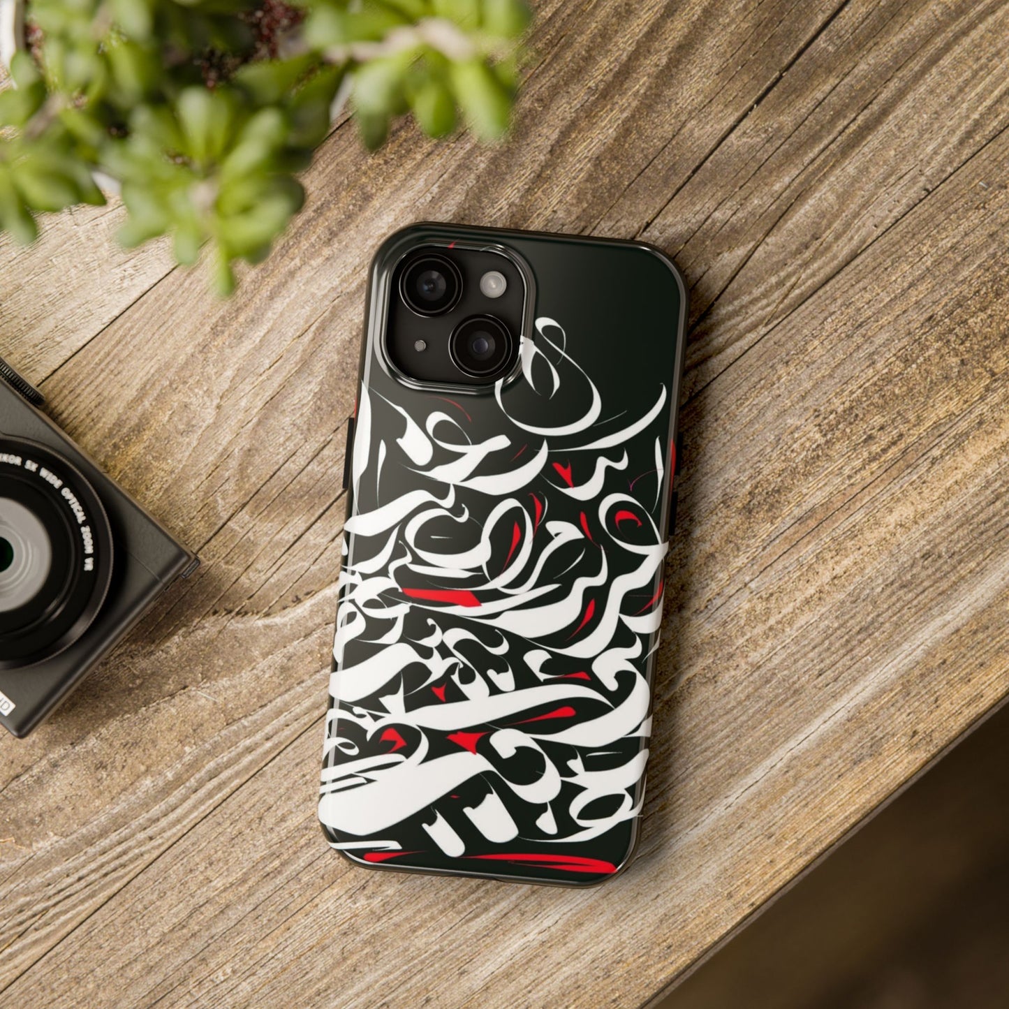 Phone Case Calligraphy Red Black White Tough Phone Case