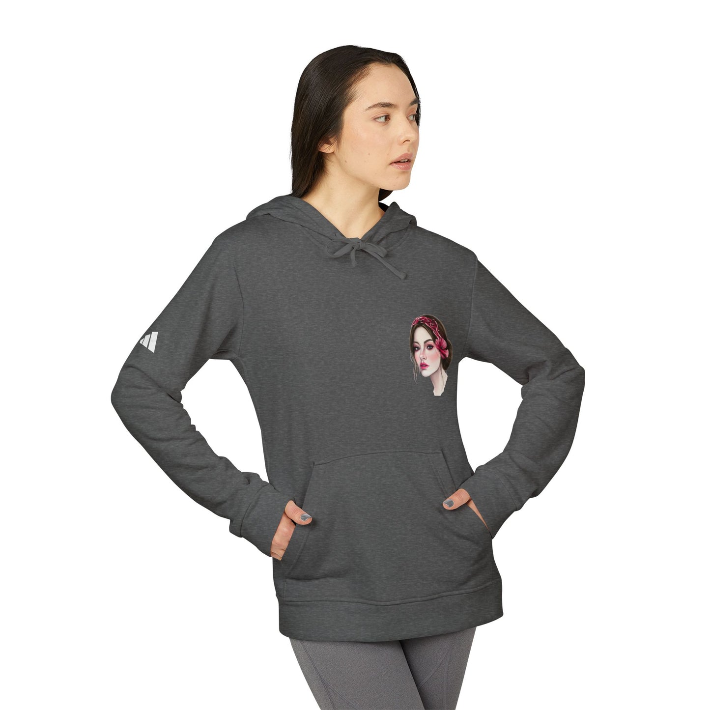 Kalli K X Adidas Unisex Fleece Hoodie- calligraphy headband