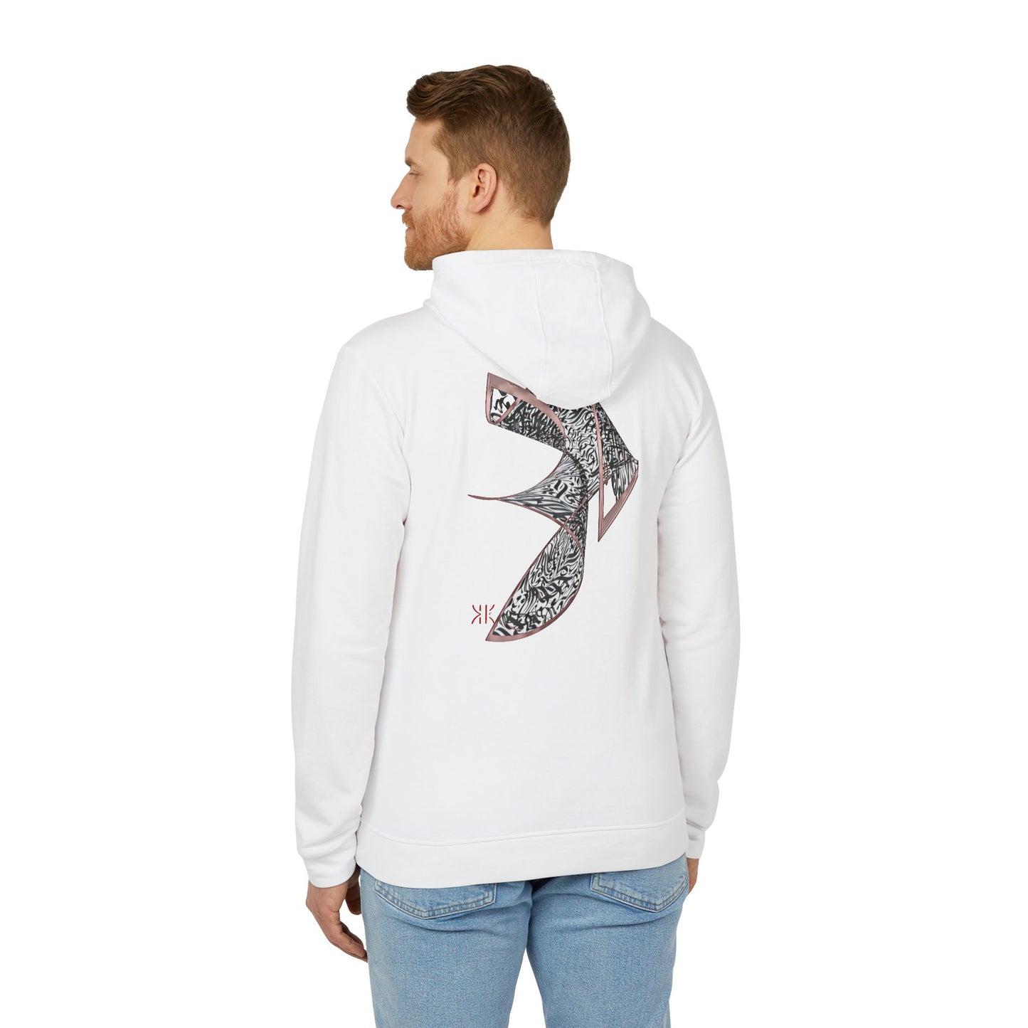Kalli K X Adidas Unisex Fleece Hoodie- modern calligraphy.
