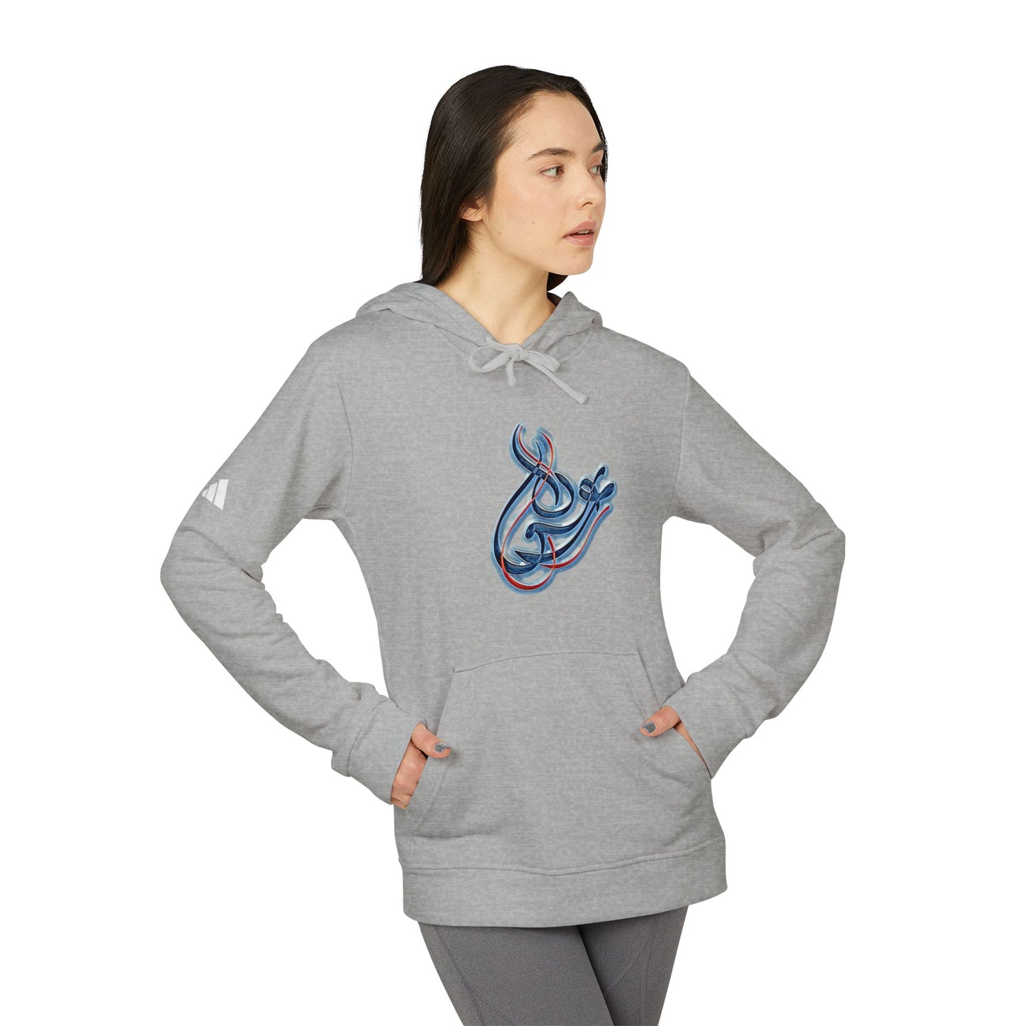 Kalli K X Adidas Unisex Fleece Hoodie-Modern Calligraphy LOVE